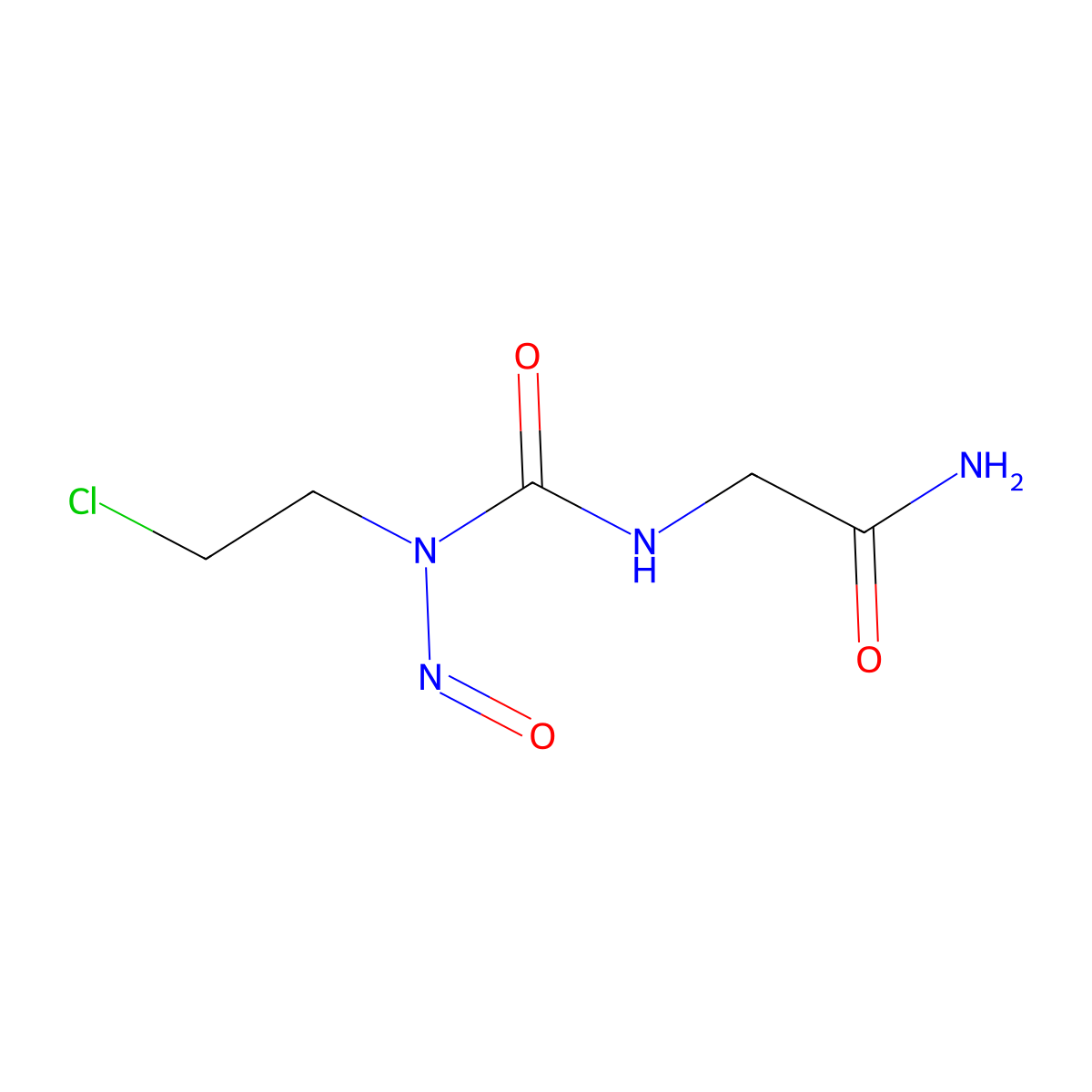 Urea, 1-(carbamoylmethyl)-3-(2-chloroethyl)-3-nitroso- molecular structure, CAS 65267-04-1