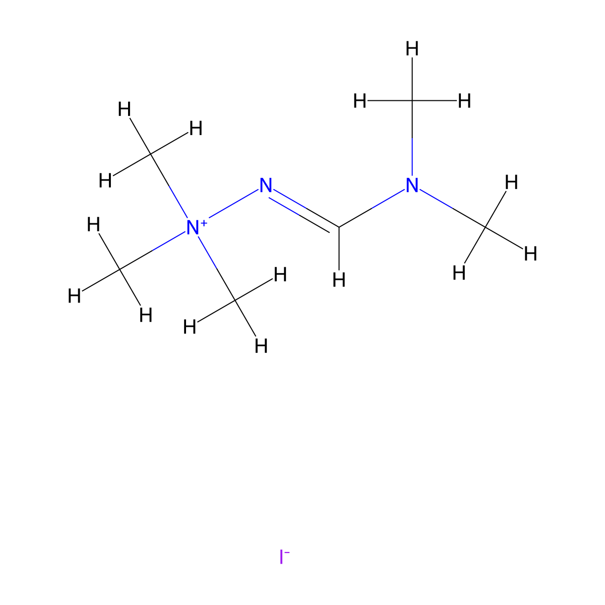 2-[(Dimethylamino)methylene]-1,1,1-trimethylhydrazinium iodide molecular structure, CAS 65267-14-3