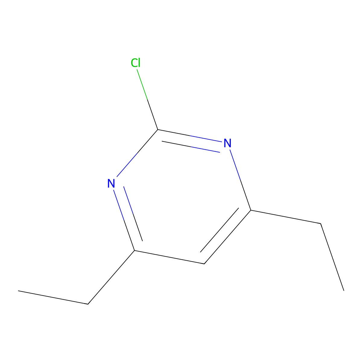 2-Chloro-4,6-diethylpyrimidine molecular structure, CAS 65267-52-9