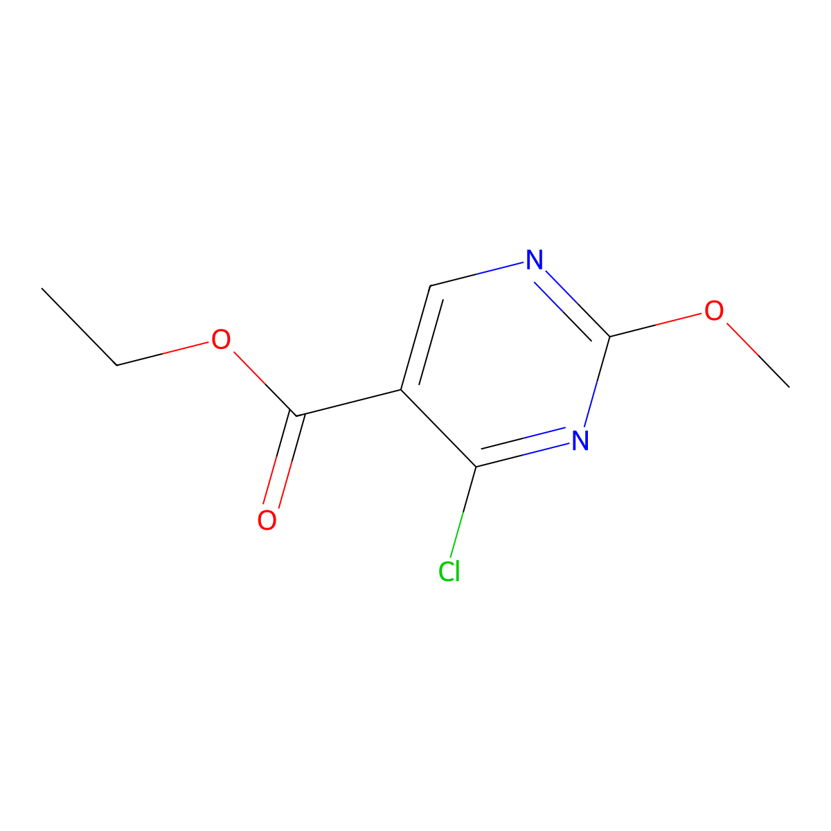 Ethyl 4-chloro-2-methoxypyrimidine-5-carboxylate molecular structure, CAS 65269-18-3
