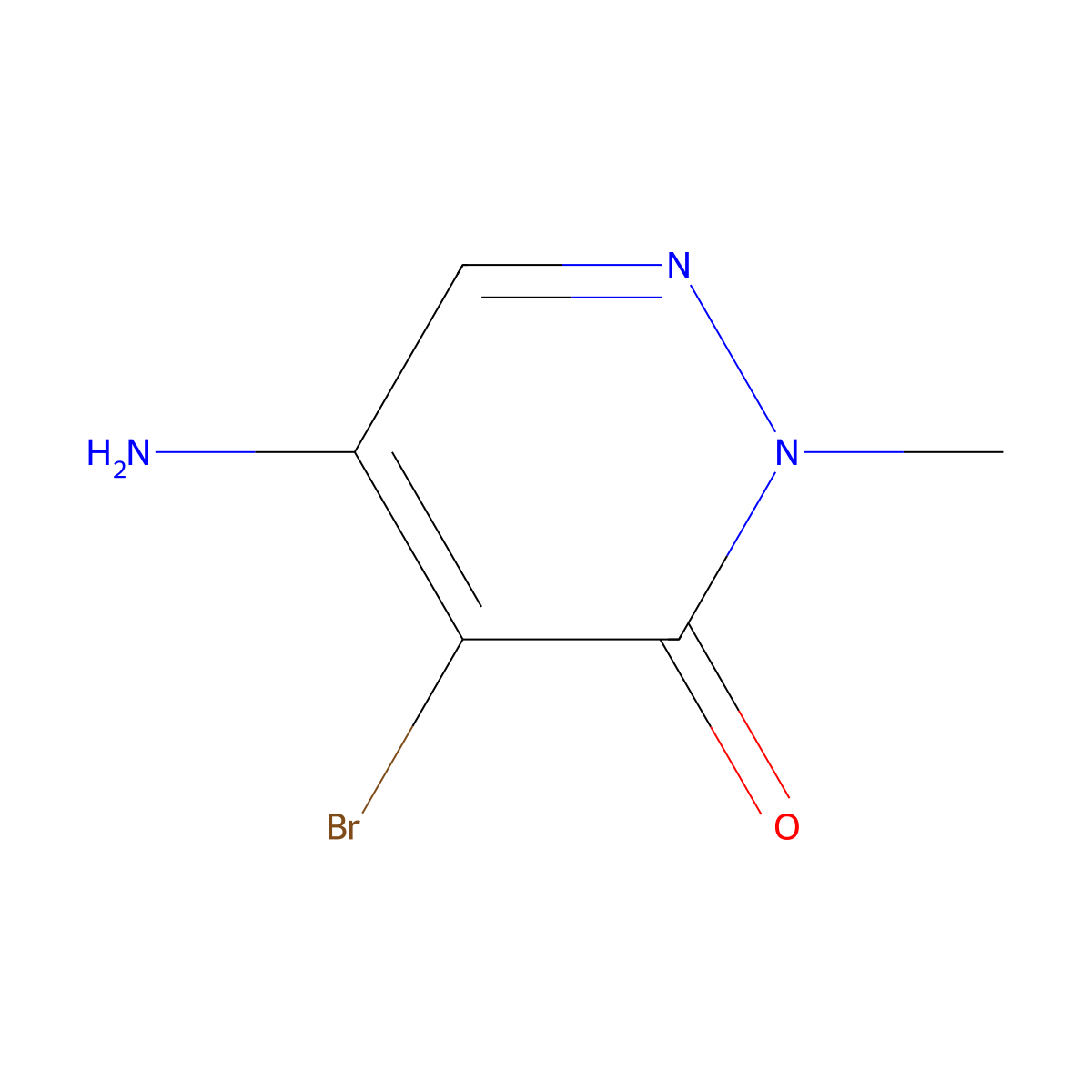 5-amino-4-bromo-2-methylpyridazin-3(2H)-one molecular structure, CAS 65269-63-8