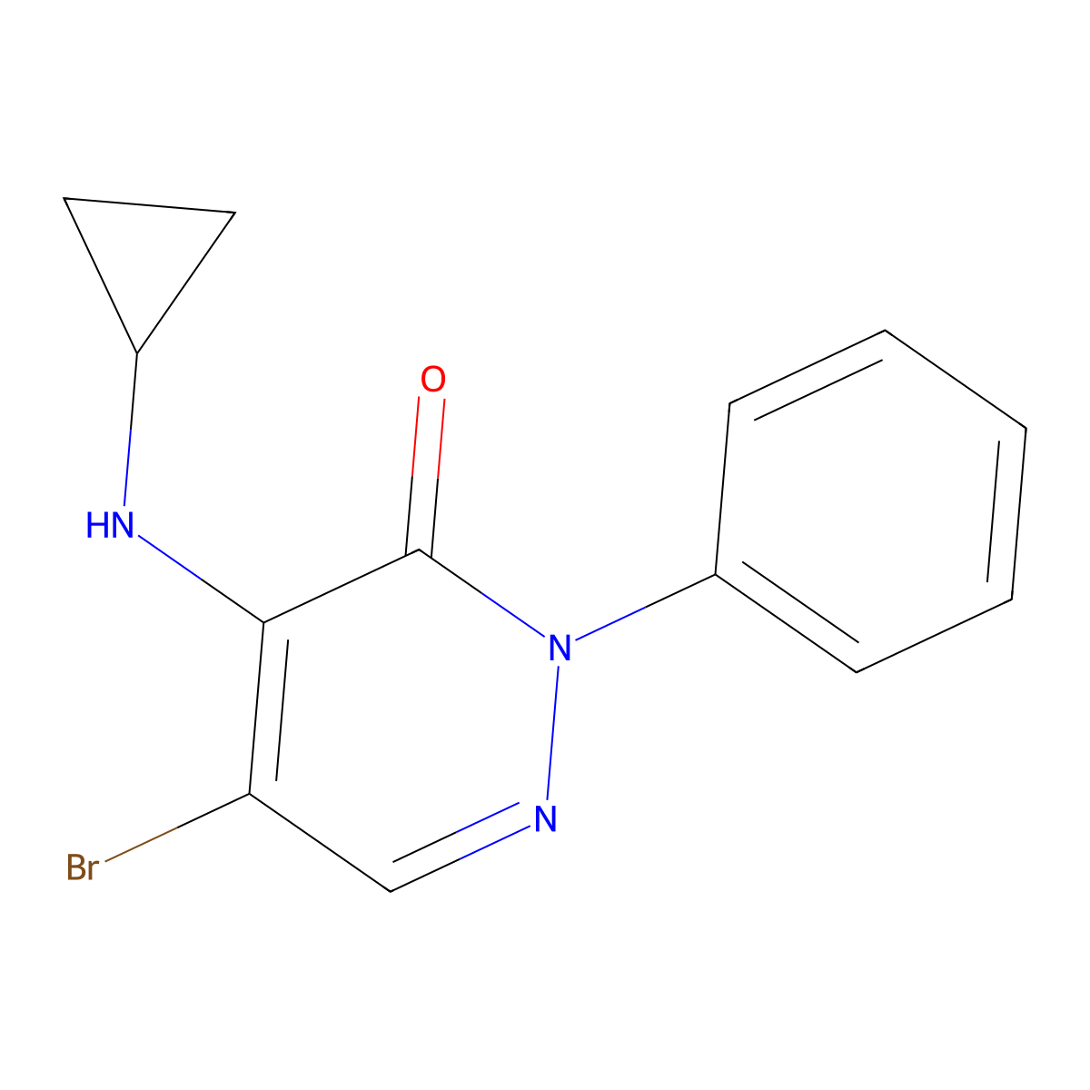 5-bromo-4-(cyclopropylamino)-2-phenylpyridazin-3(2H)-one molecular structure, CAS 65269-73-0