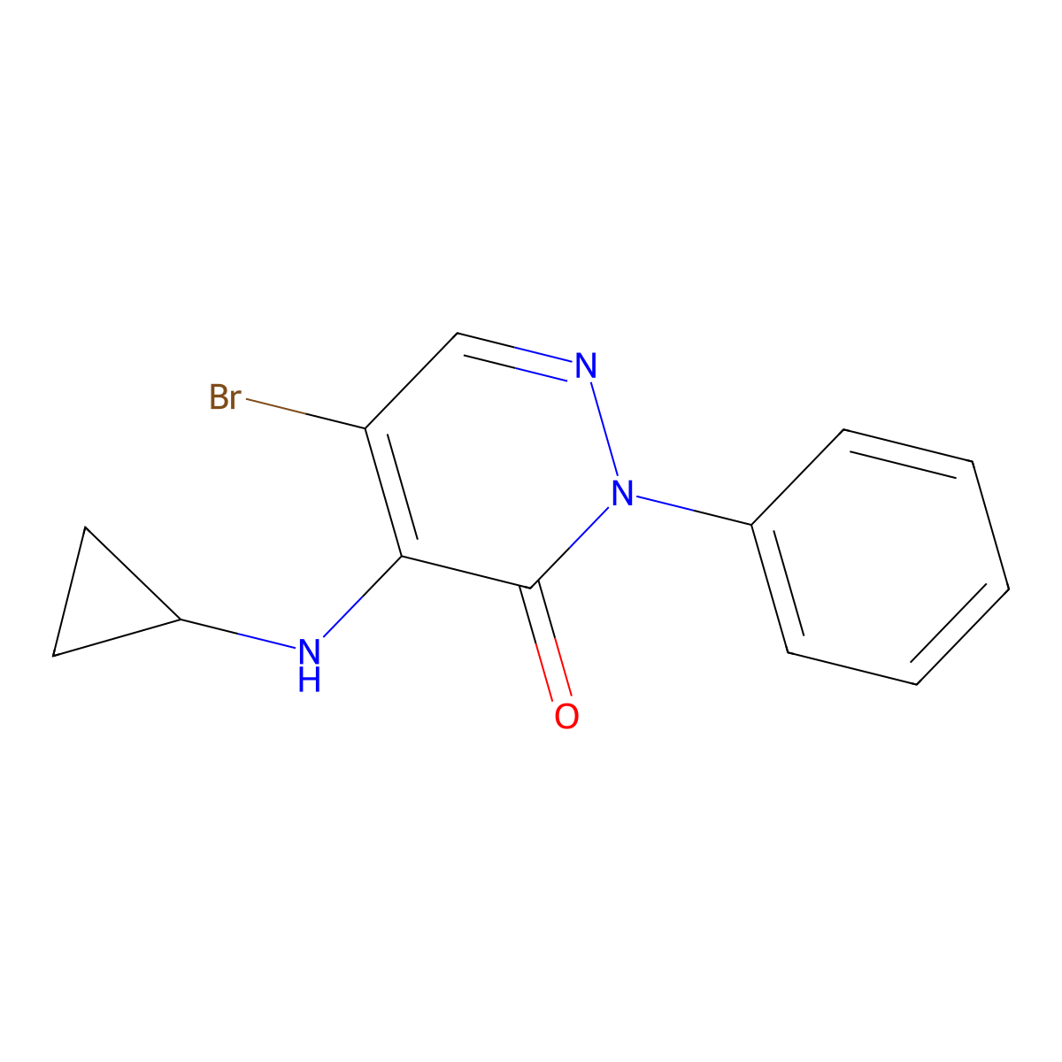5-bromo-4-(cyclopropylamino)-2-phenylpyridazin-3(2H)-one molecular structure, CAS 65269-73-0