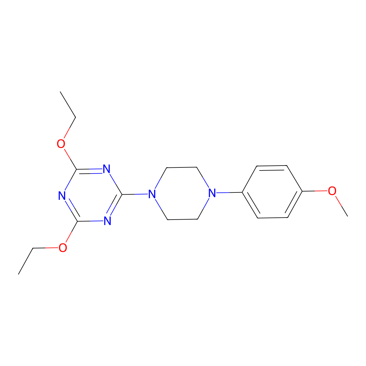 2,4-Diethoxy-6-[4-(4-methoxyphenyl)piperazin-1-yl]-1,3,5-triazine molecular structure, CAS 6527-07-7