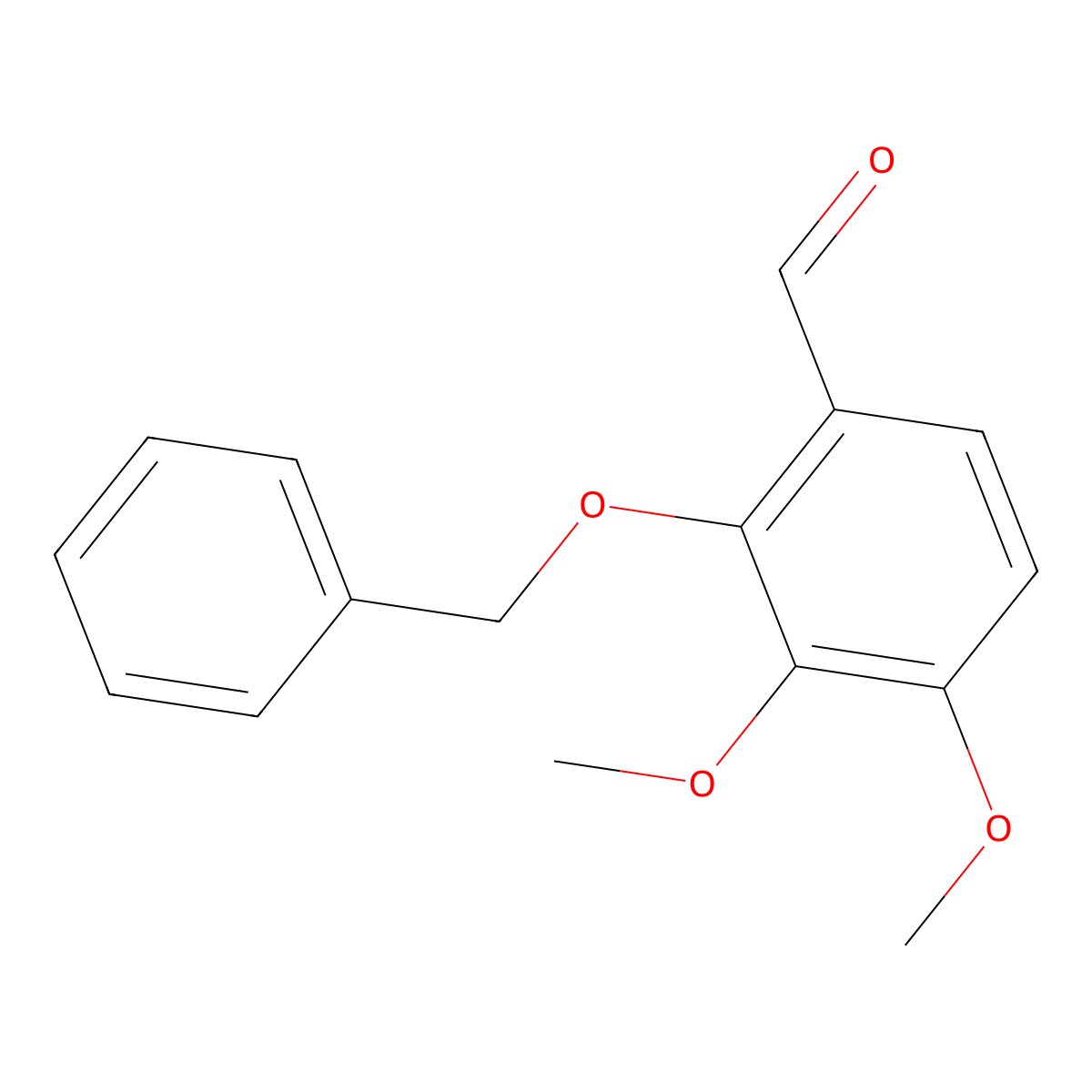 2-(Benzyloxy)-3,4-dimethoxybenzaldehyde molecular structure, CAS 6527-13-5