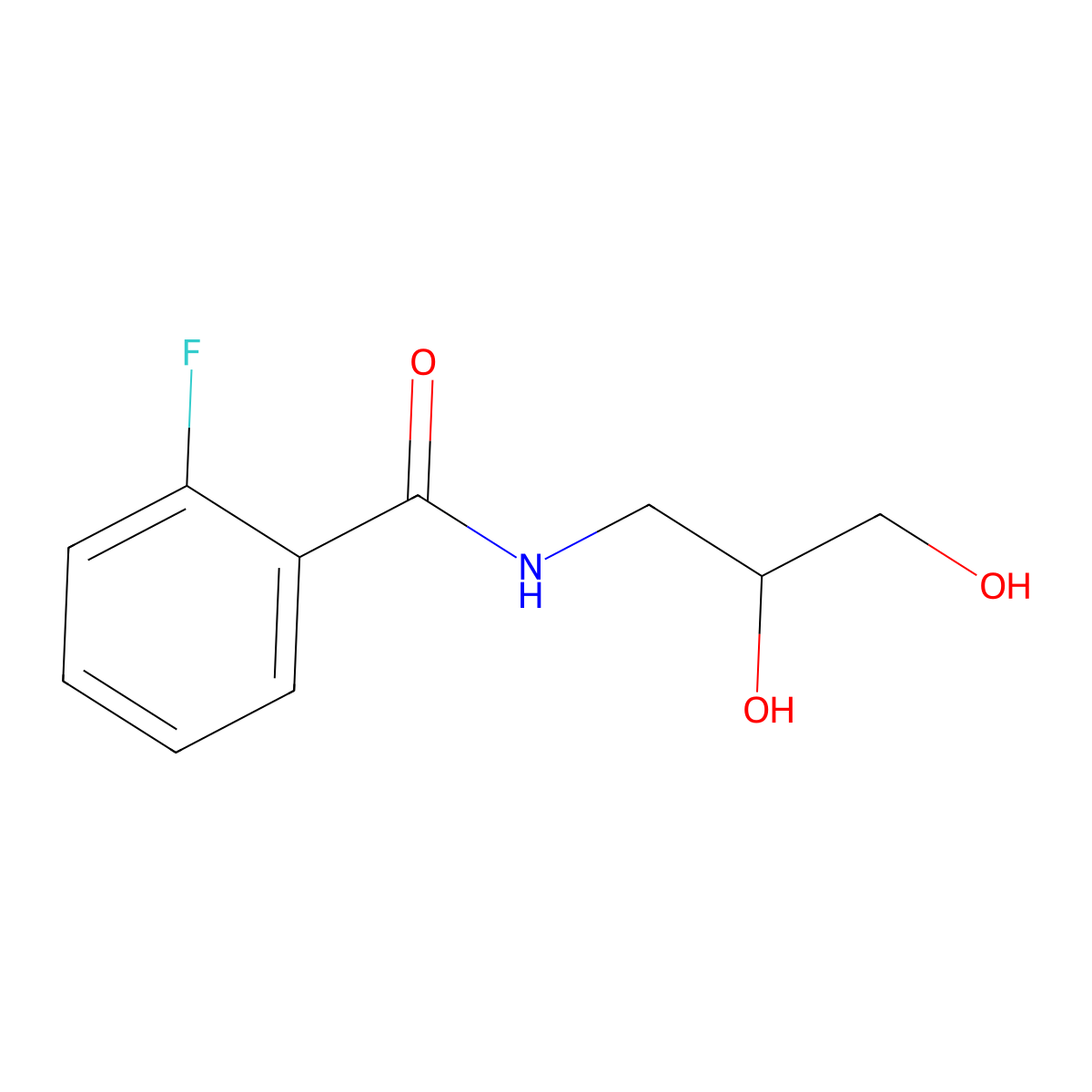 N-(2,3-dihydroxypropyl)-2-fluoro-benzamide molecular structure, CAS 6527-19-1
