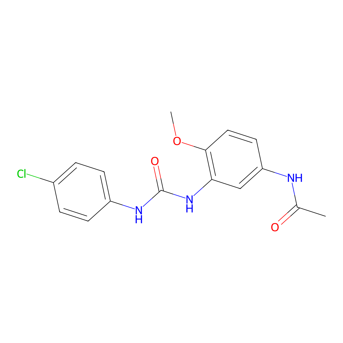 N-(3-{[(4-chlorophenyl)amino]carbonylamino}-4-methoxyphenyl)acetamide molecular structure, CAS 6527-29-3
