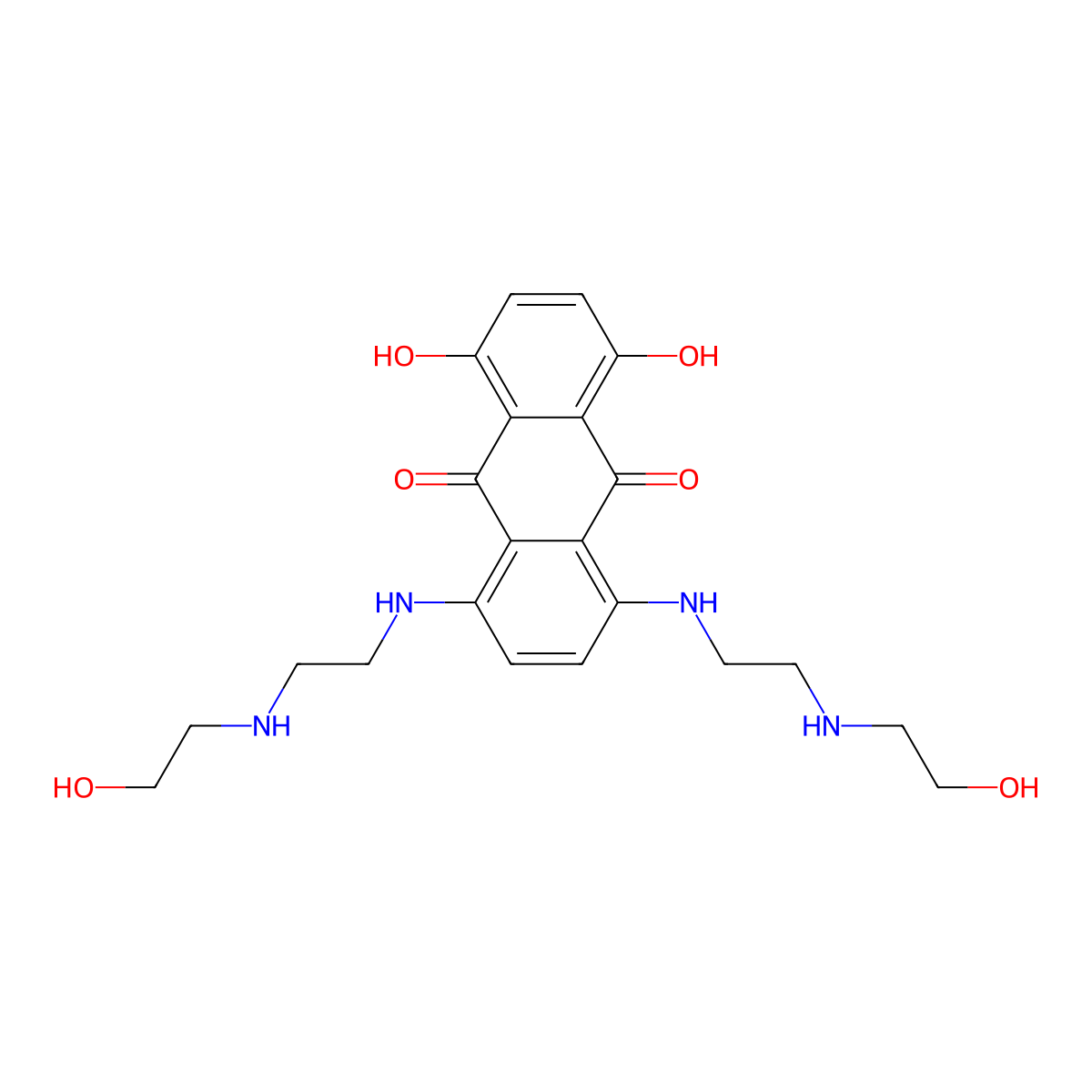 Mitoxantrone molecular structure, CAS 65271-80-9