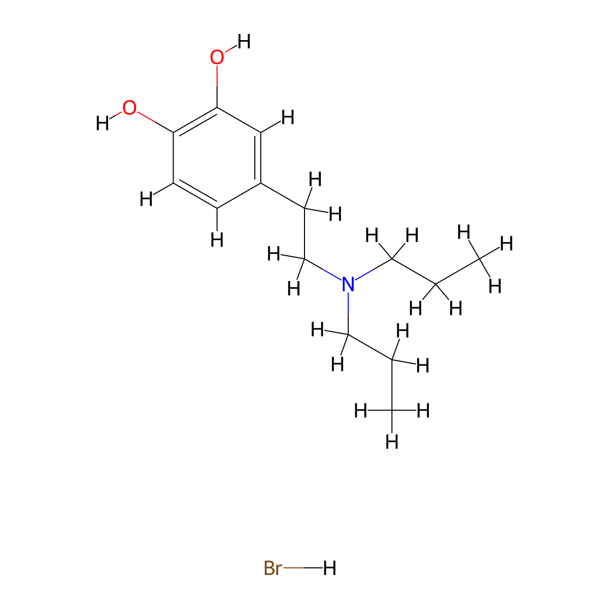 Dipropyldopamine Hydrobromide molecular structure, CAS 65273-66-7