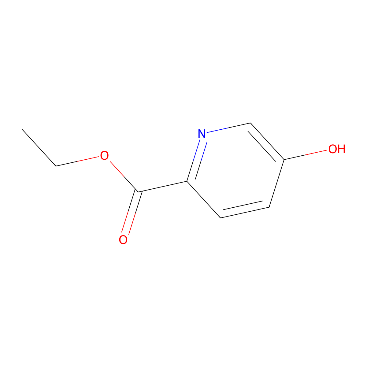 5-Hydroxypyridine-2-carboxylic acid ethyl ester molecular structure, CAS 65275-12-9