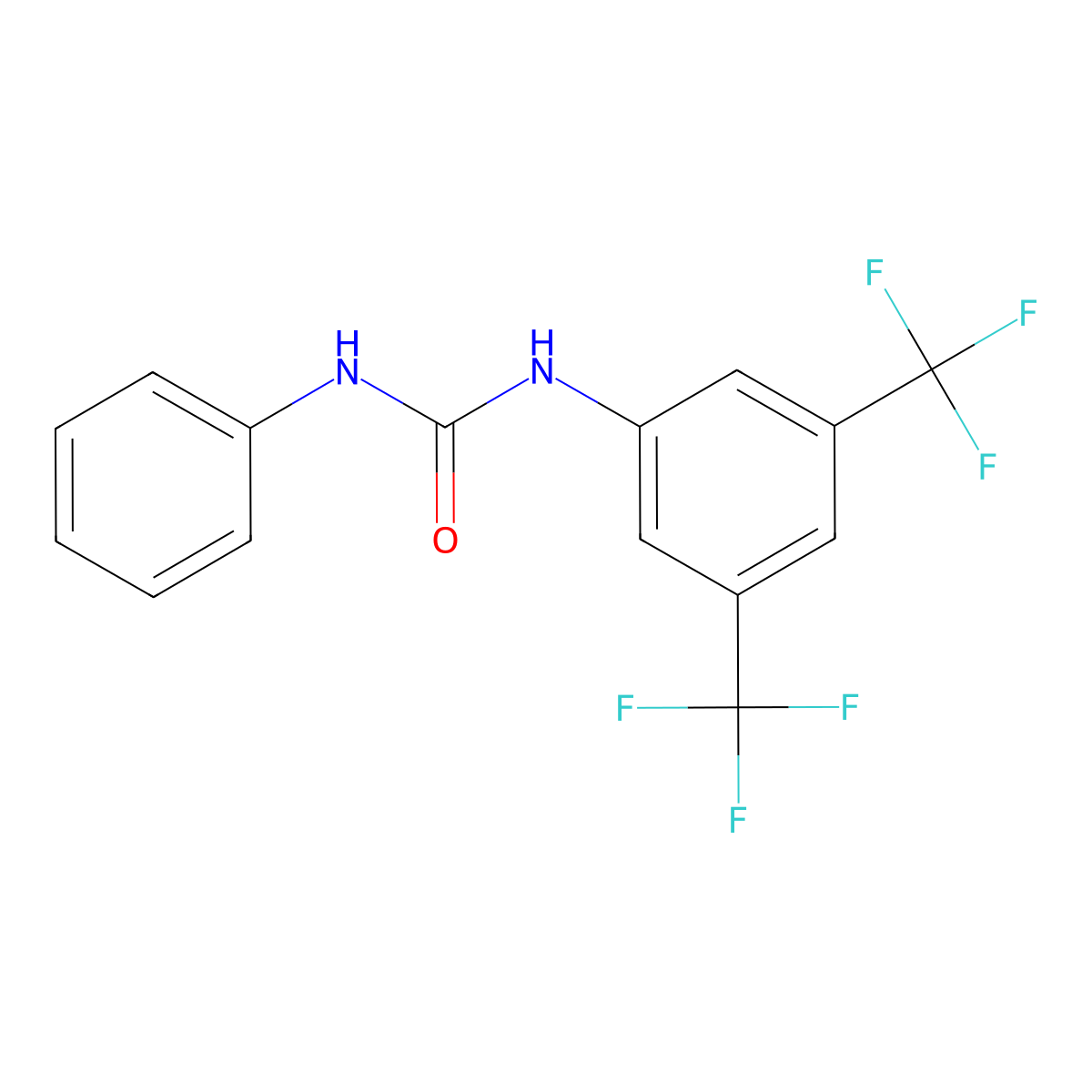 N-[3,5-bis(trifluoromethyl)phenyl]-N'-phenylurea molecular structure, CAS 6528-01-4