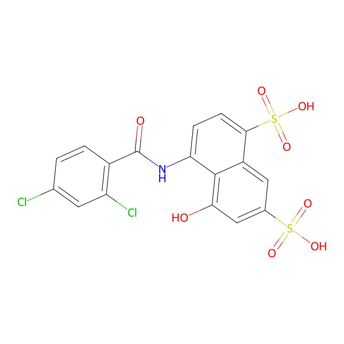 4-((2,4-Dichlorobenzoyl)amino)-5-hydroxynaphthalene-1,7-disulphonic acid molecular structure, CAS 6528-49-0