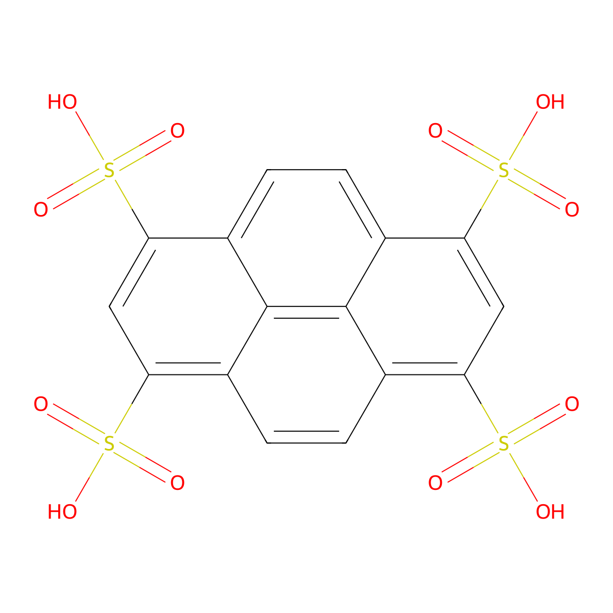 1,3,6,8-Pyrenetetrasulfonic acid molecular structure, CAS 6528-53-6