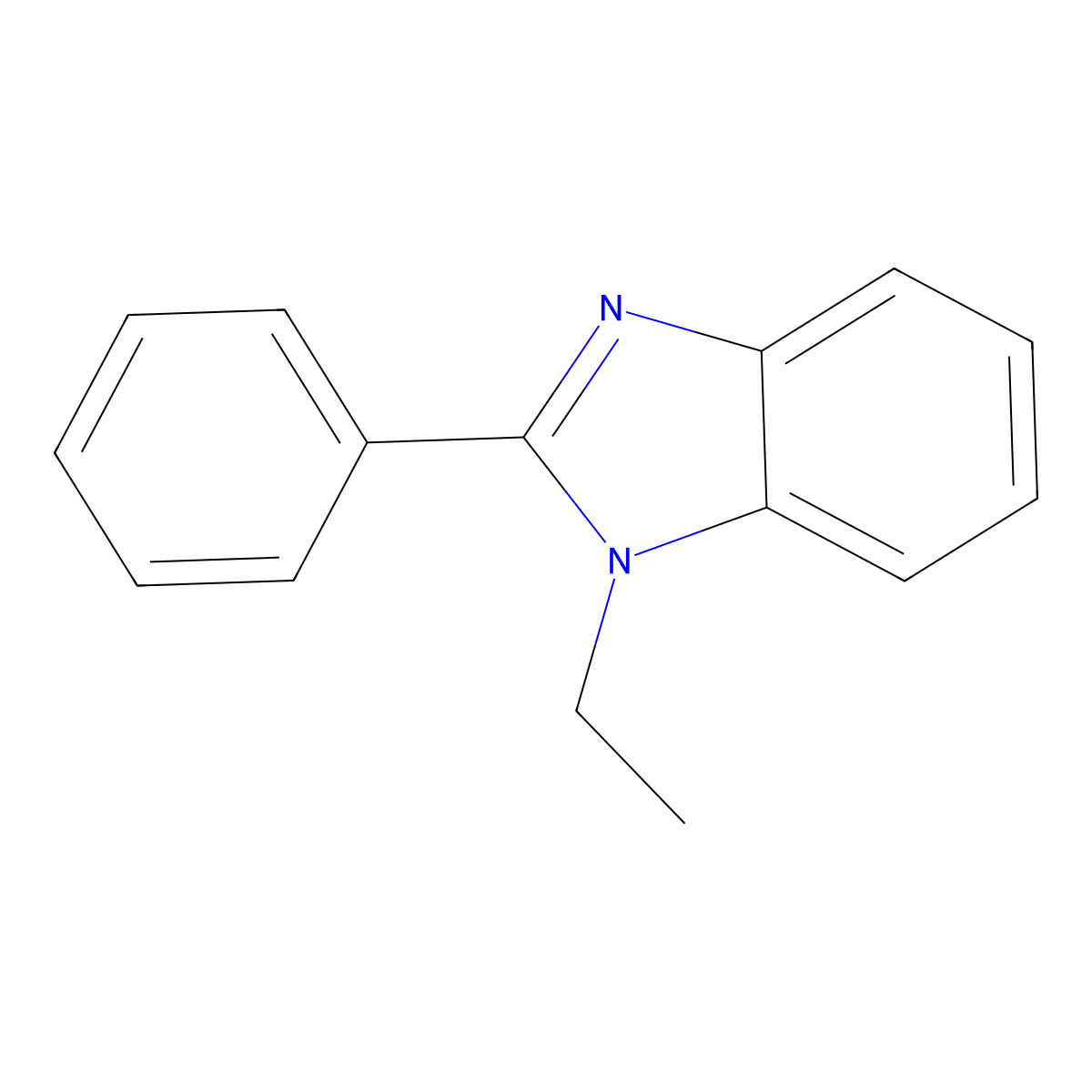 1-Ethyl-2-phenylbenzimidazole molecular structure, CAS 6528-75-2
