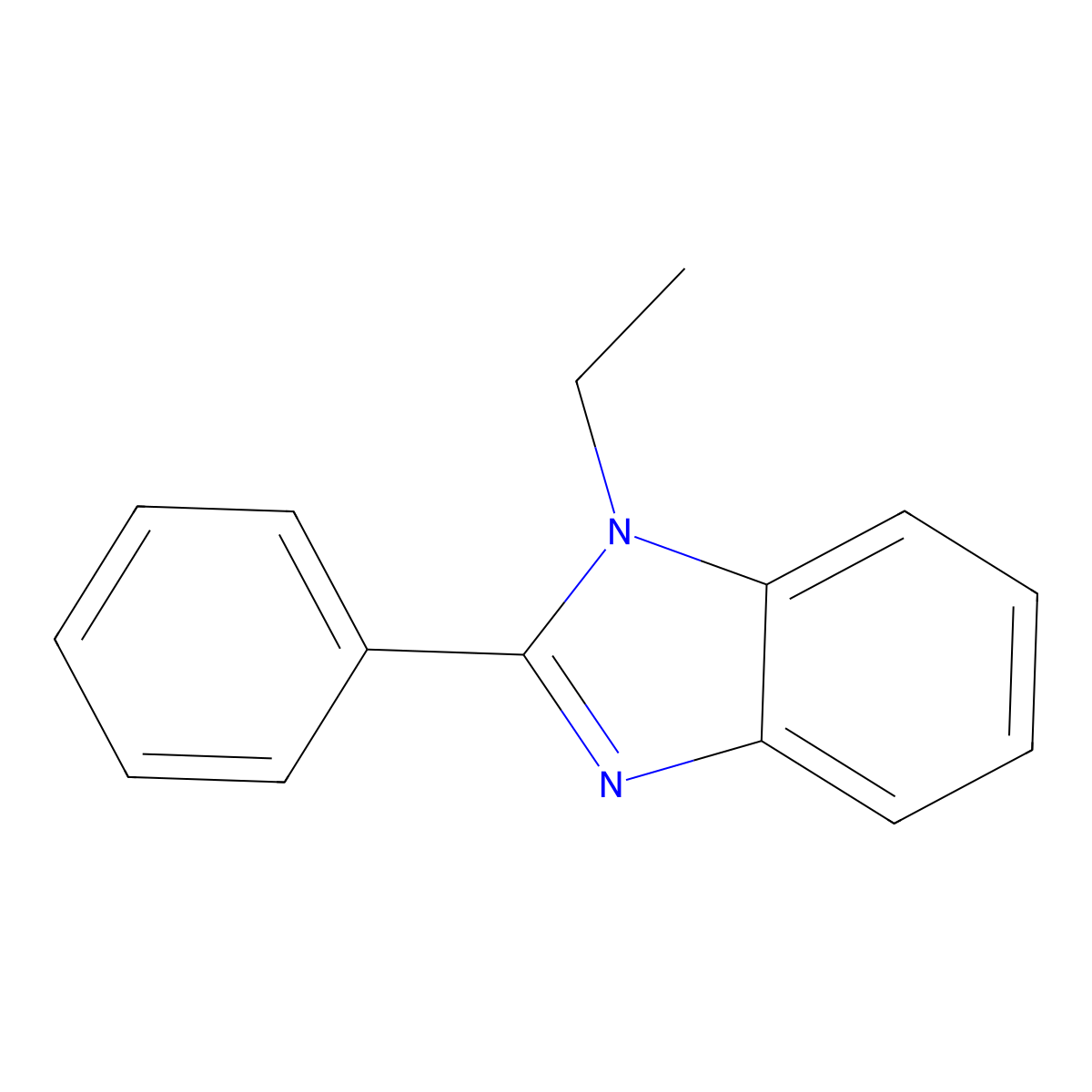 1-Ethyl-2-phenylbenzimidazole molecular structure, CAS 6528-75-2