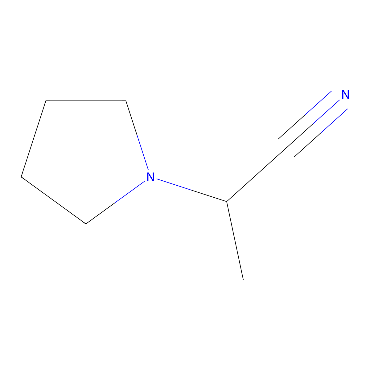 2-(Pyrrolidin-1-yl)propanenitrile molecular structure, CAS 65282-22-6