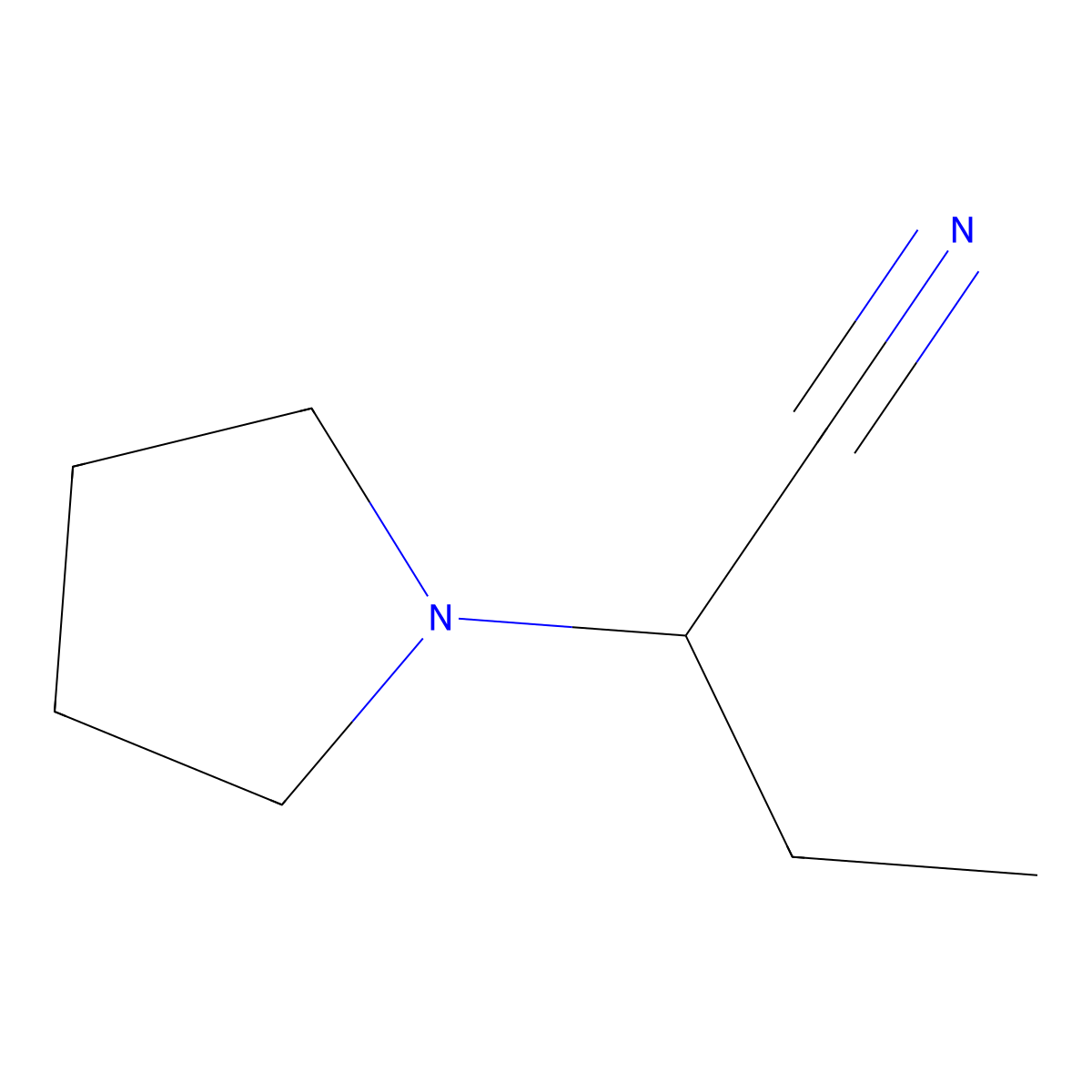 2-(Pyrrolidin-1-yl)butanenitrile molecular structure, CAS 65282-23-7
