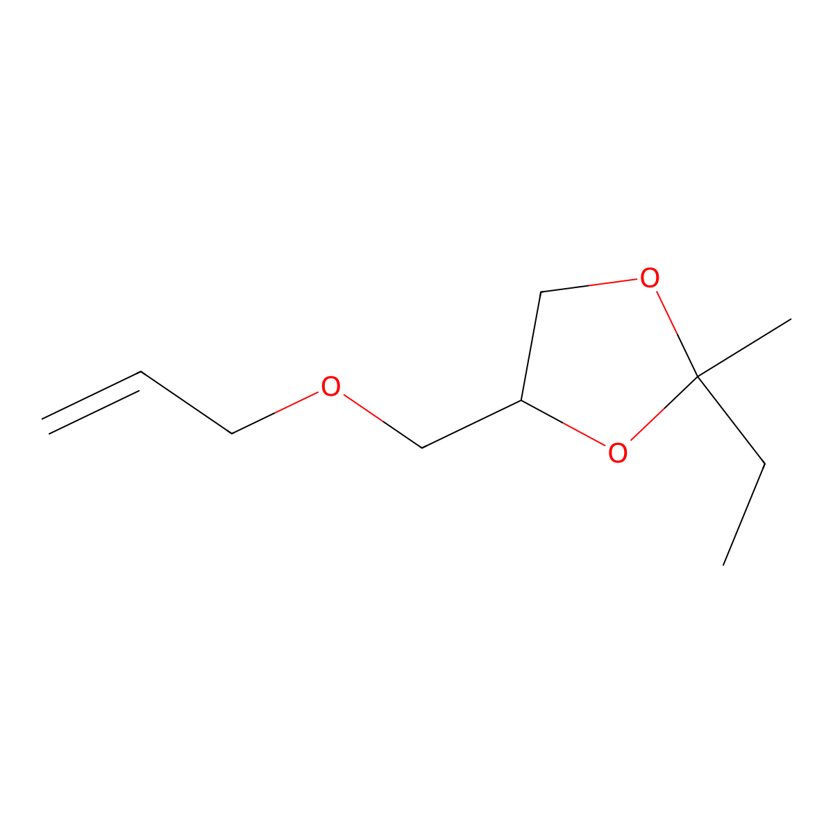 1-[(2-Ethyl-2-methyl-1,3-dioxolan-4-yl)methoxy]prop-2-ene molecular structure, CAS 65282-98-6