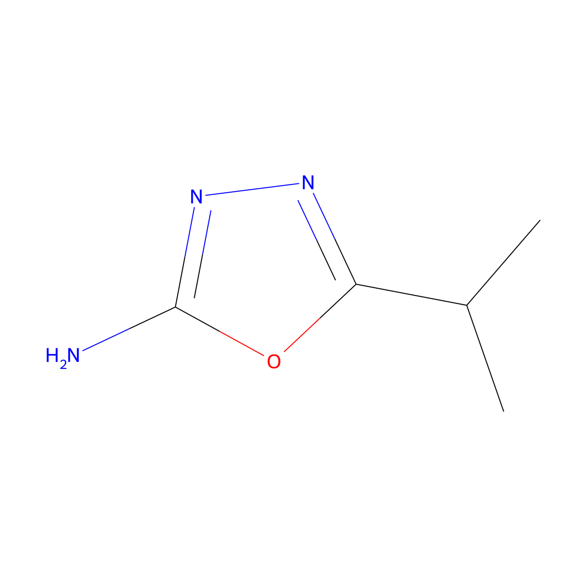 5-(Propan-2-yl)-1,3,4-oxadiazol-2-amine molecular structure, CAS 65283-97-8