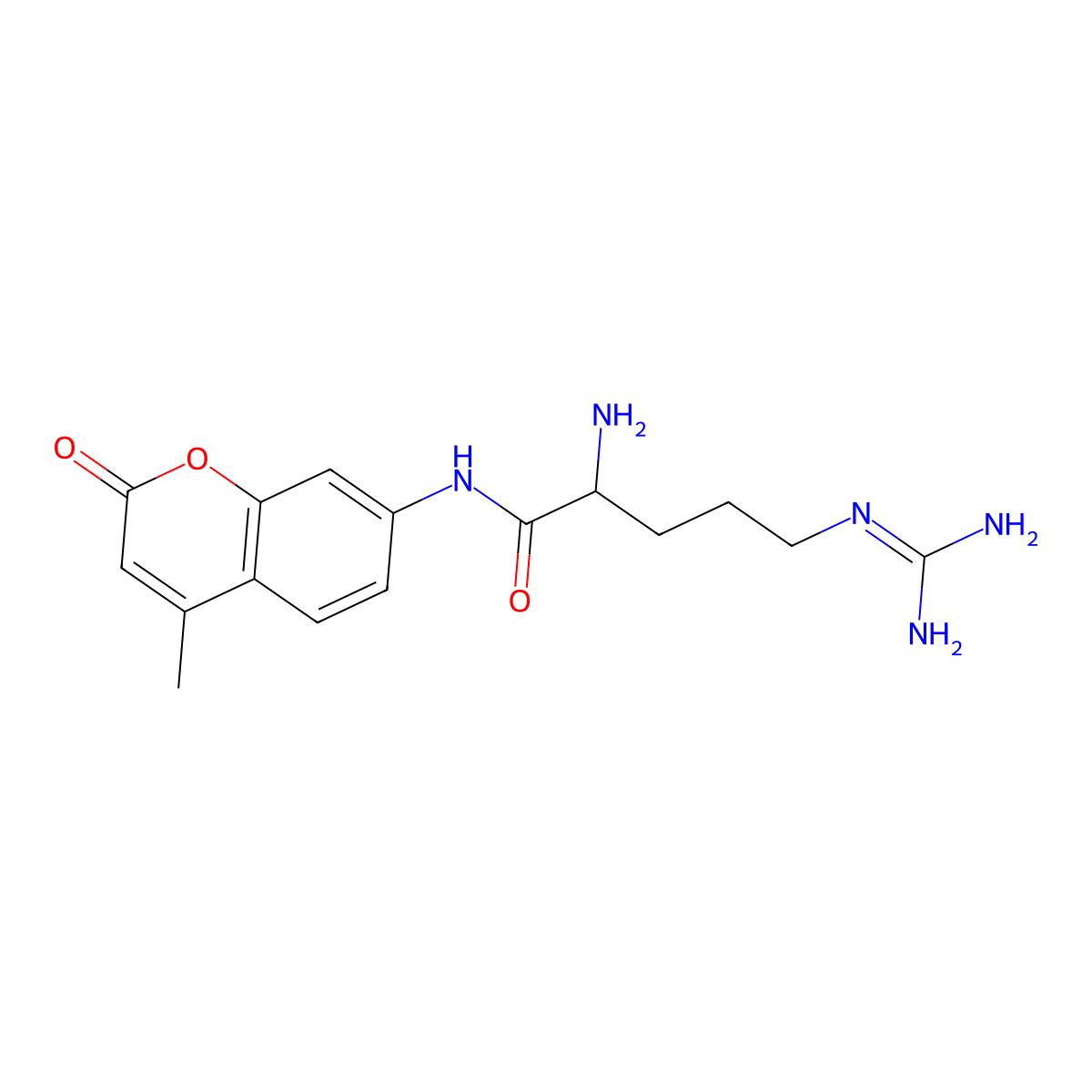Arginine 4-methyl-7-coumarylamide molecular structure, CAS 65286-27-3