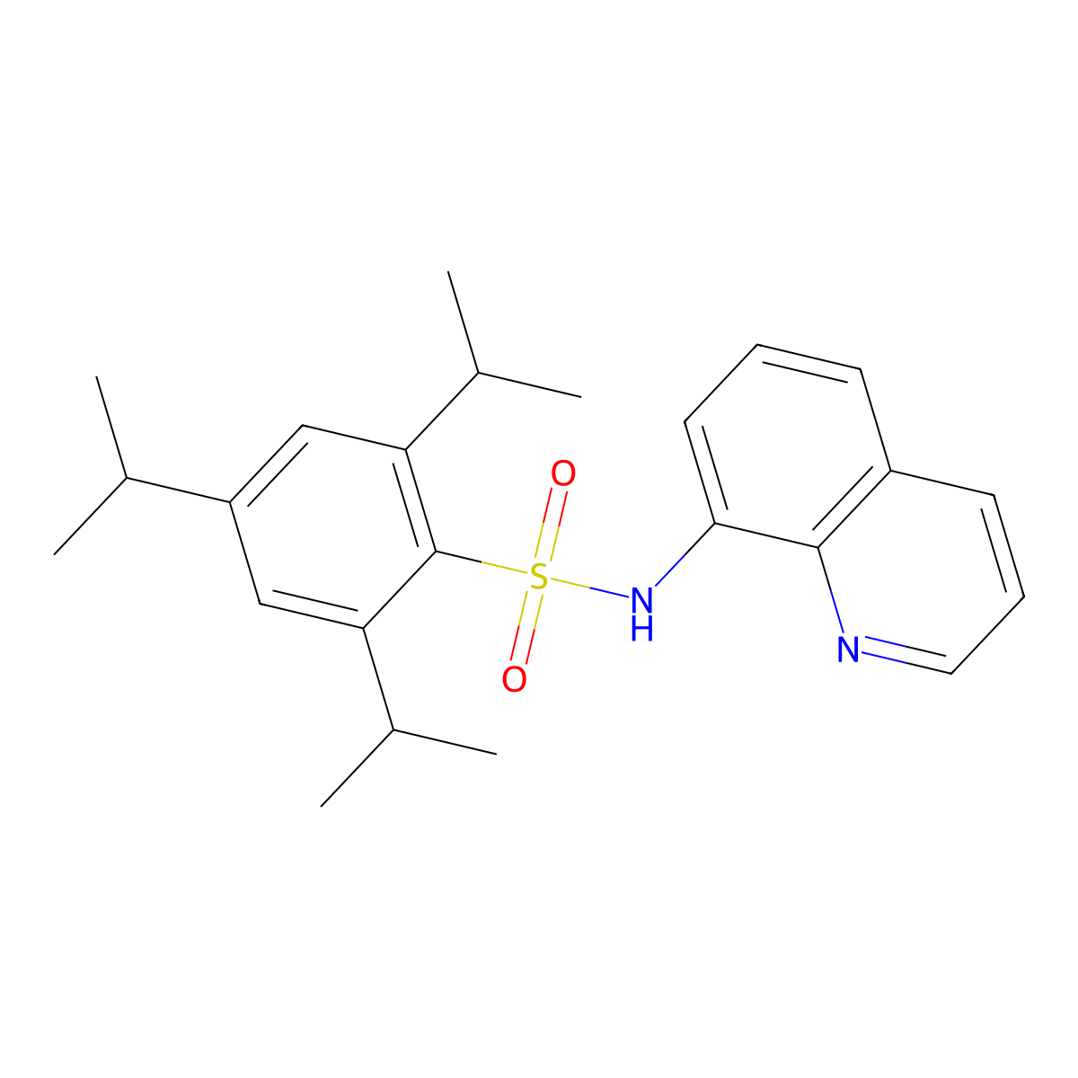 Benzenesulfonamide, 2,4,6-tris(1-methylethyl)-N-8-quinolinyl- molecular structure, CAS 65286-37-5