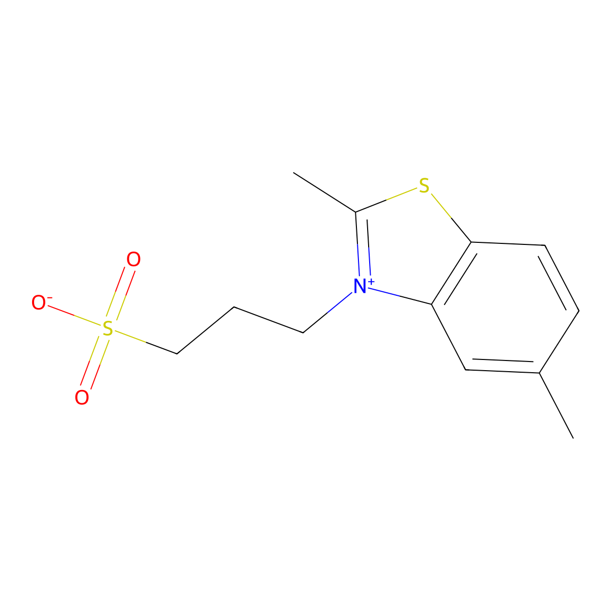 benzothiazolium, 2,5-dimethyl-3-(3-sulfopropyl)-, inner salt molecular structure, CAS 65287-01-6