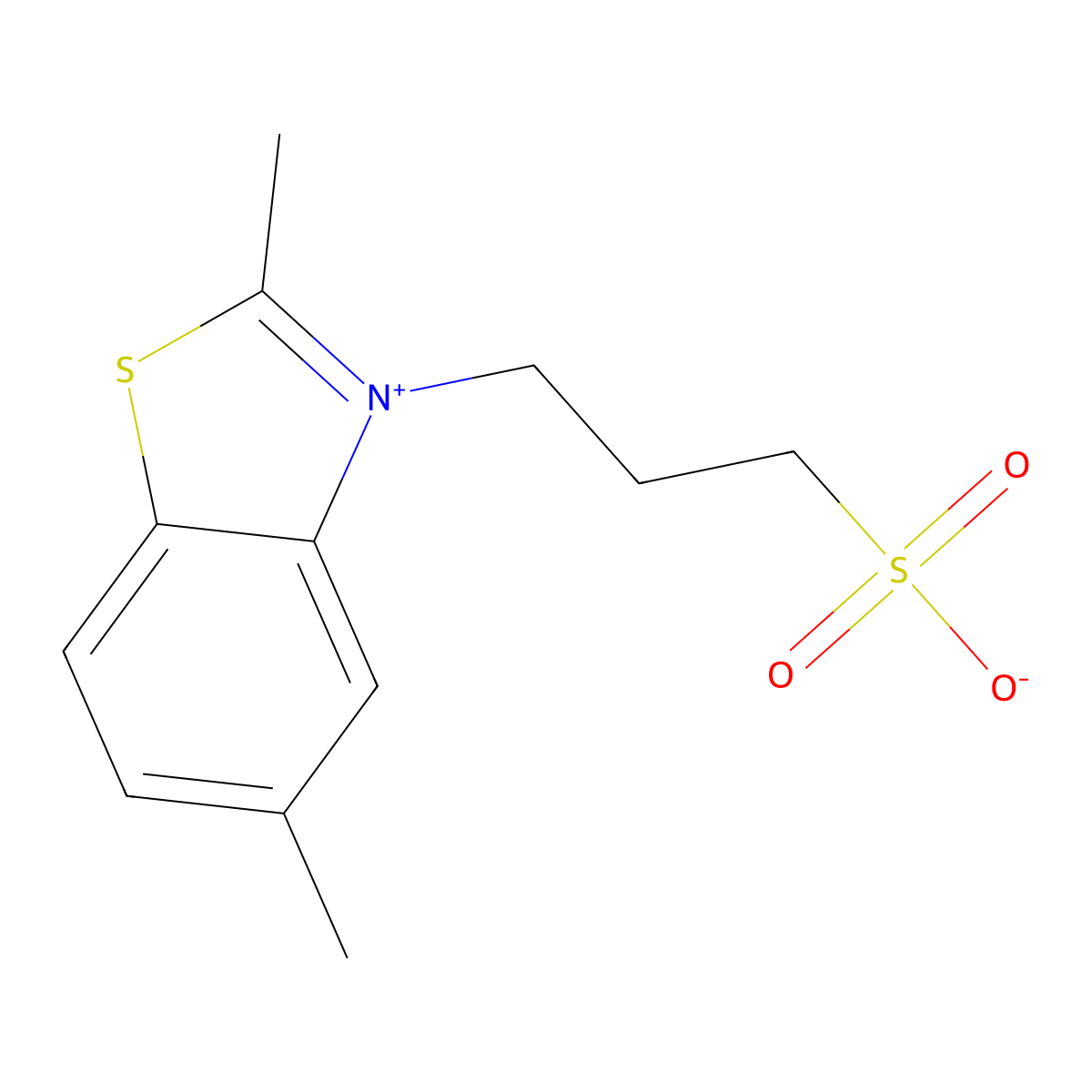 benzothiazolium, 2,5-dimethyl-3-(3-sulfopropyl)-, inner salt molecular structure, CAS 65287-01-6