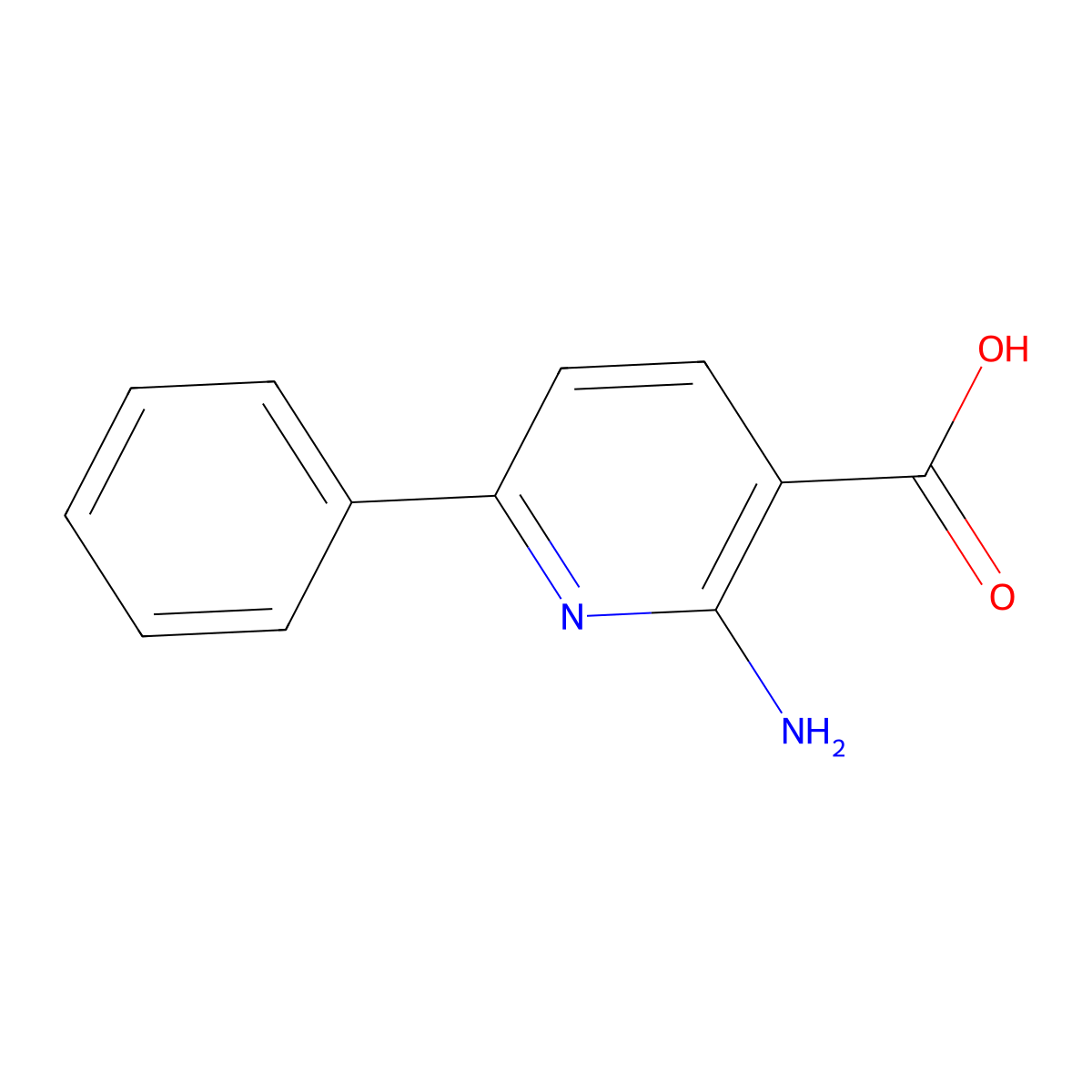 2-Amino-6-phenylnicotinic acid molecular structure, CAS 65288-80-4