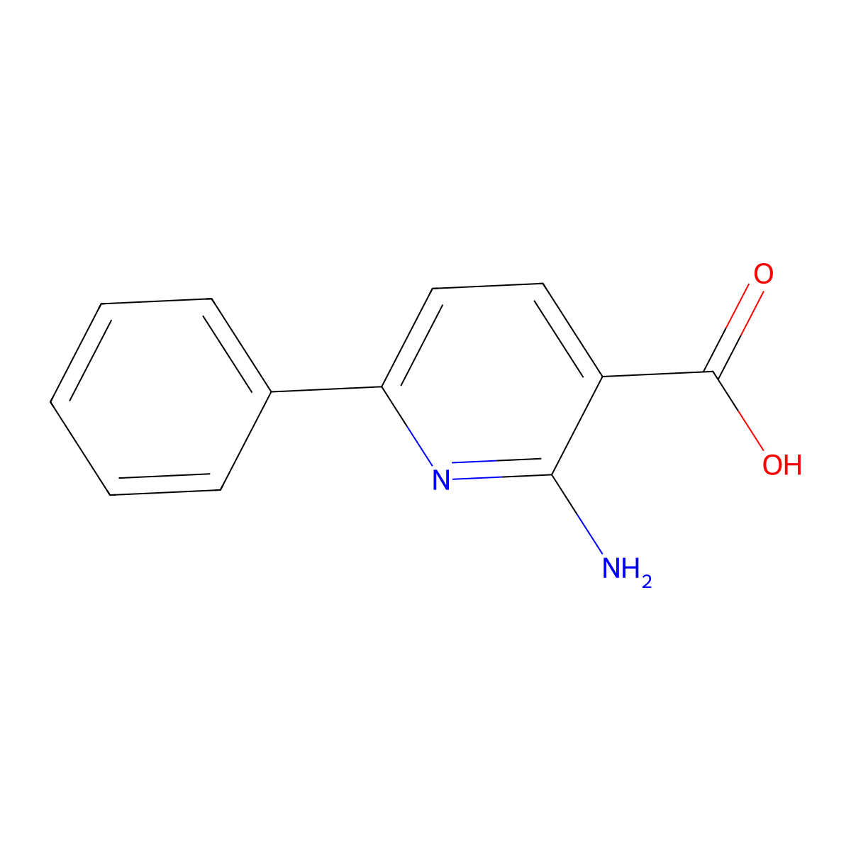 2-Amino-6-phenylnicotinic acid molecular structure, CAS 65288-80-4