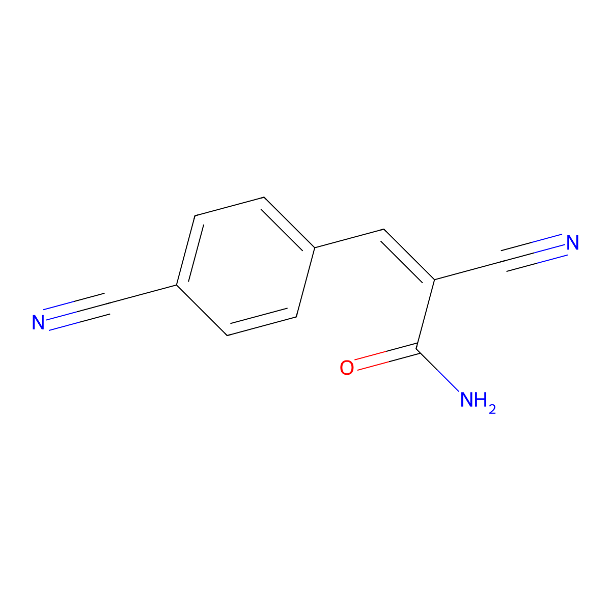 2-Cyano-3-(4-cyanophenyl)prop-2-enamide molecular structure, CAS 6529-26-6