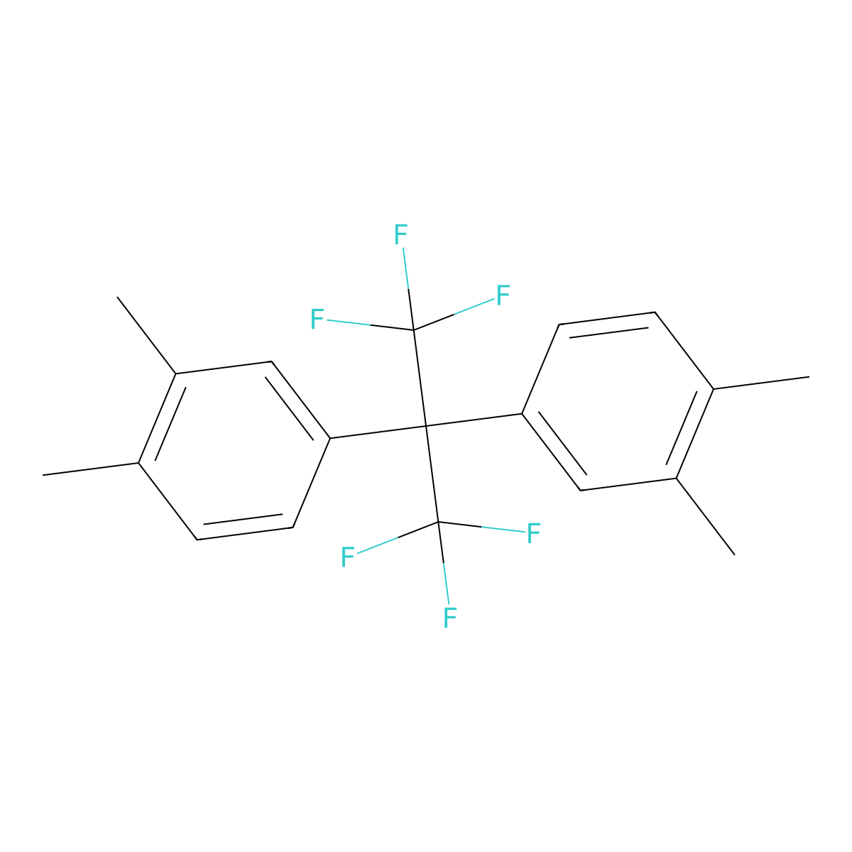 1,1'-[2,2,2-Trifluoro-1-(trifluoromethyl)ethylidene]bis[3,4-dimethylbenzene] molecular structure, CAS 65294-20-4