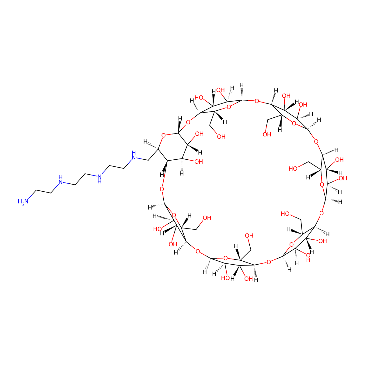 mono-(6-(triethylenetetraamine)-6-deoxy)-beta-Cyclodextrin molecular structure, CAS 65294-33-9