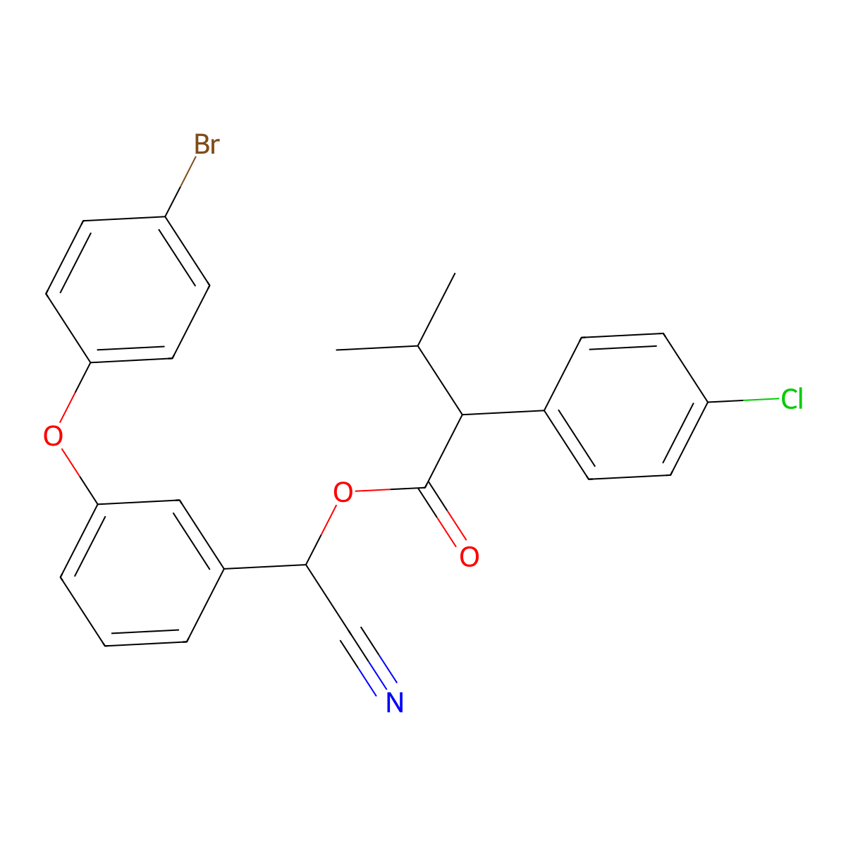 ((3-(4-Bromophenoxy)phenyl)cyanomethyl) 2-(4-chlorophenyl)-3-methylbutanoate molecular structure, CAS 65295-49-0