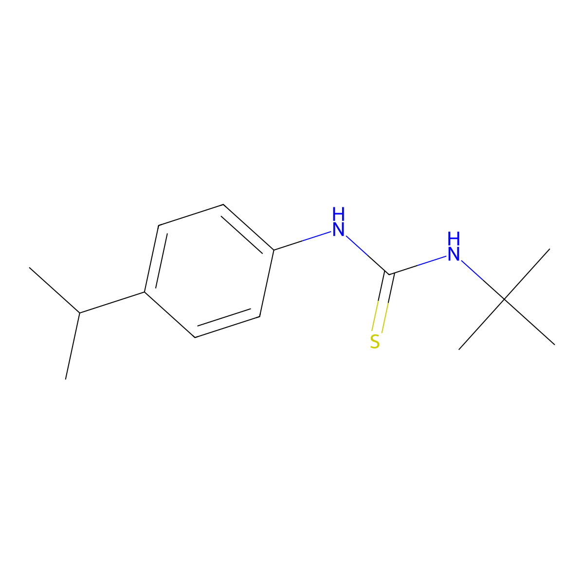 1-Tert-butyl-3-(4-propan-2-ylphenyl)thiourea molecular structure, CAS 652965-51-0