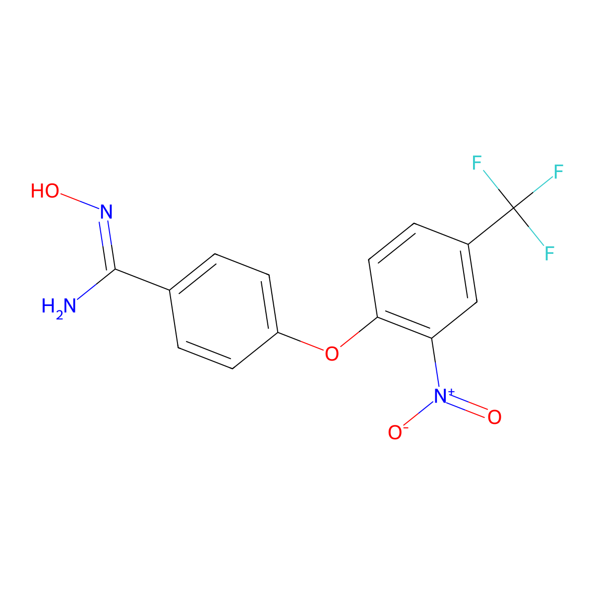 N-Hydroxy-4-[2-nitro-4-(trifluoromethyl)phenoxy]benzenecarboximidamide molecular structure, CAS 652965-53-2