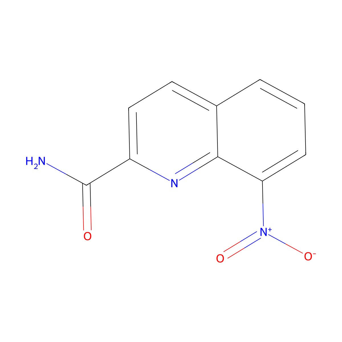 8-Nitro-quinoline-2-carboxylic acid amide molecular structure, CAS 652968-08-6