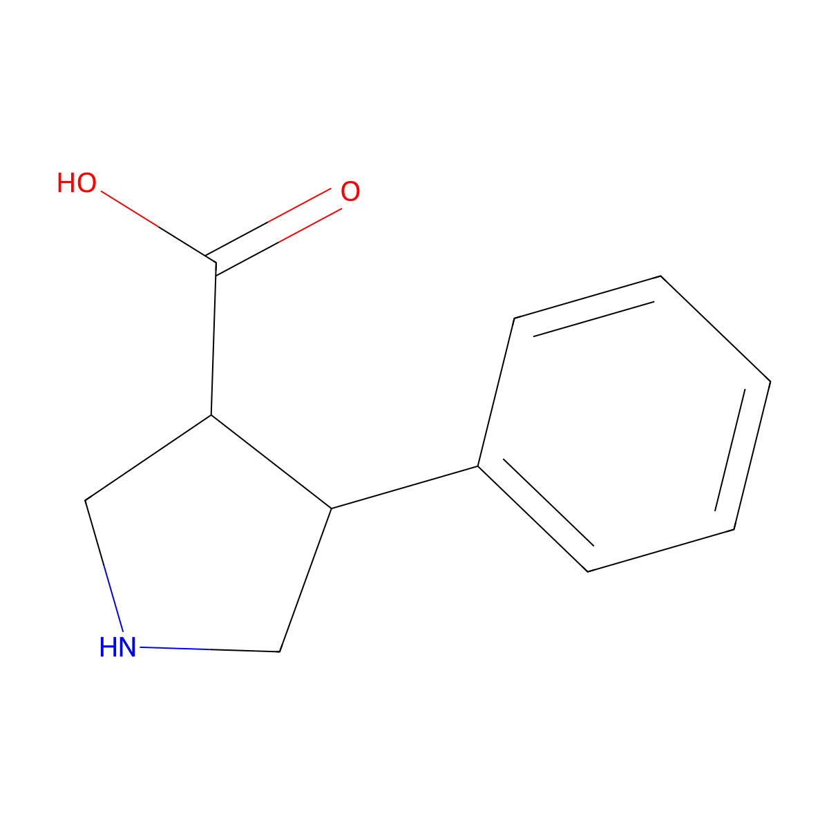 (3R,4S)-4-Phenylpyrrolidine-3-carboxylic acid molecular structure, CAS 652971-46-5