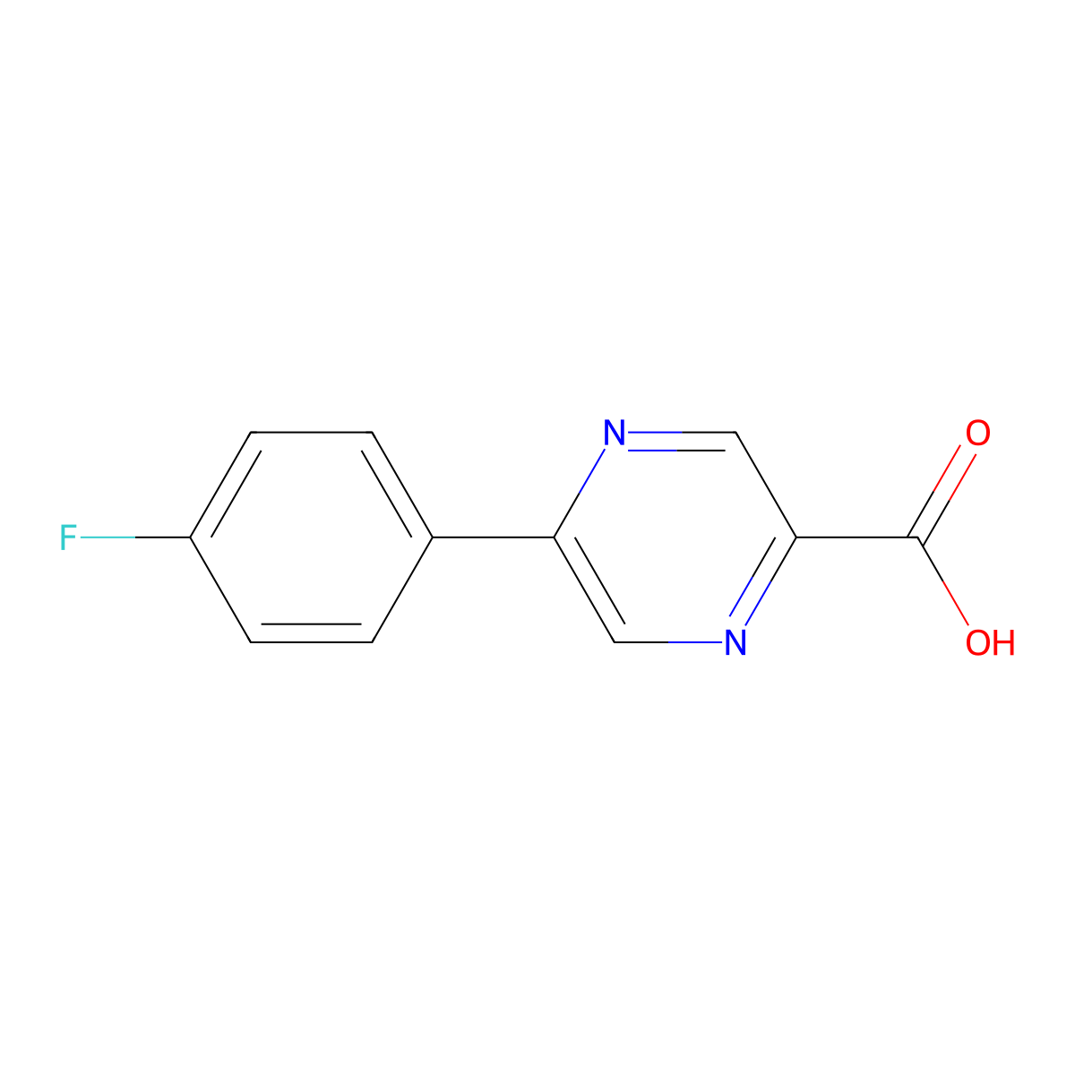 5-(4-Fluorophenyl)pyrazine-2-carboxylic acid molecular structure, CAS 652979-82-3