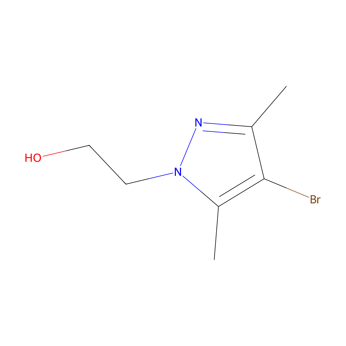 2-(4-bromo-3,5-dimethyl-1H-pyrazol-1-yl)ethan-1-ol molecular structure, CAS 652982-93-9