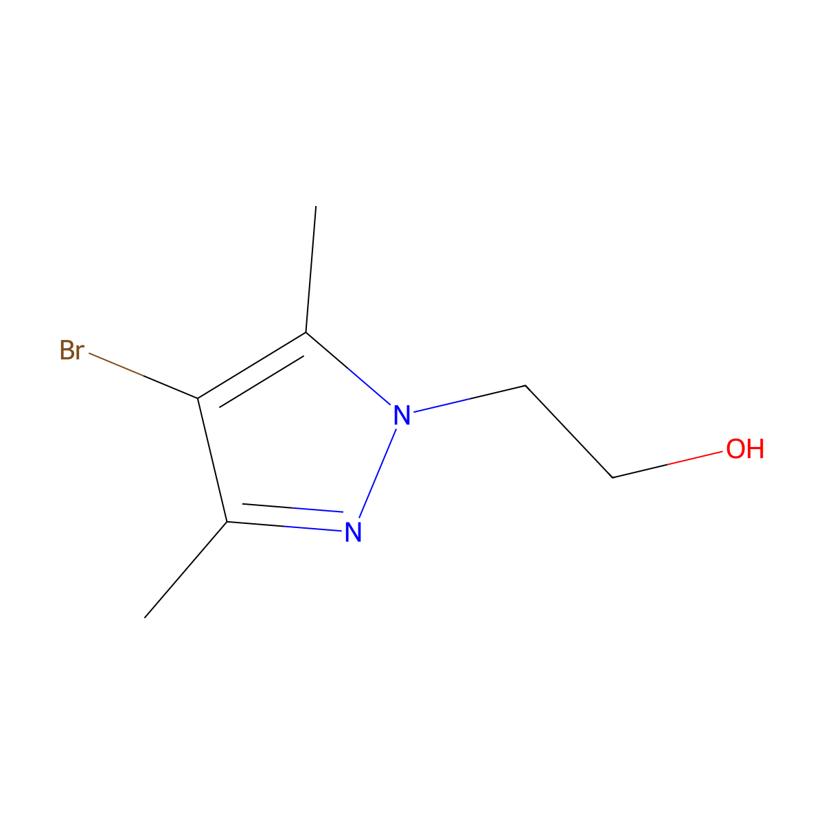 2-(4-bromo-3,5-dimethyl-1H-pyrazol-1-yl)ethan-1-ol molecular structure, CAS 652982-93-9