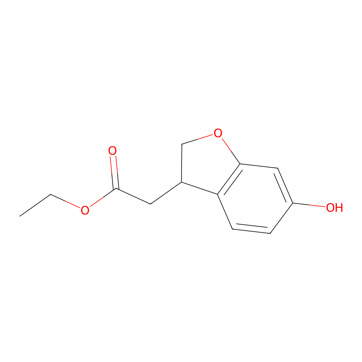 Ethyl 2-(6-hydroxy-2,3-dihydrobenzofuran-3-yl)acetate molecular structure, CAS 652983-15-8