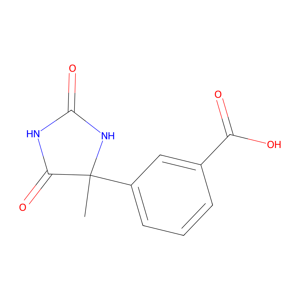 3-(4-Methyl-2,5-dioxoimidazolidin-4-yl)benzoic acid molecular structure, CAS 652992-47-7