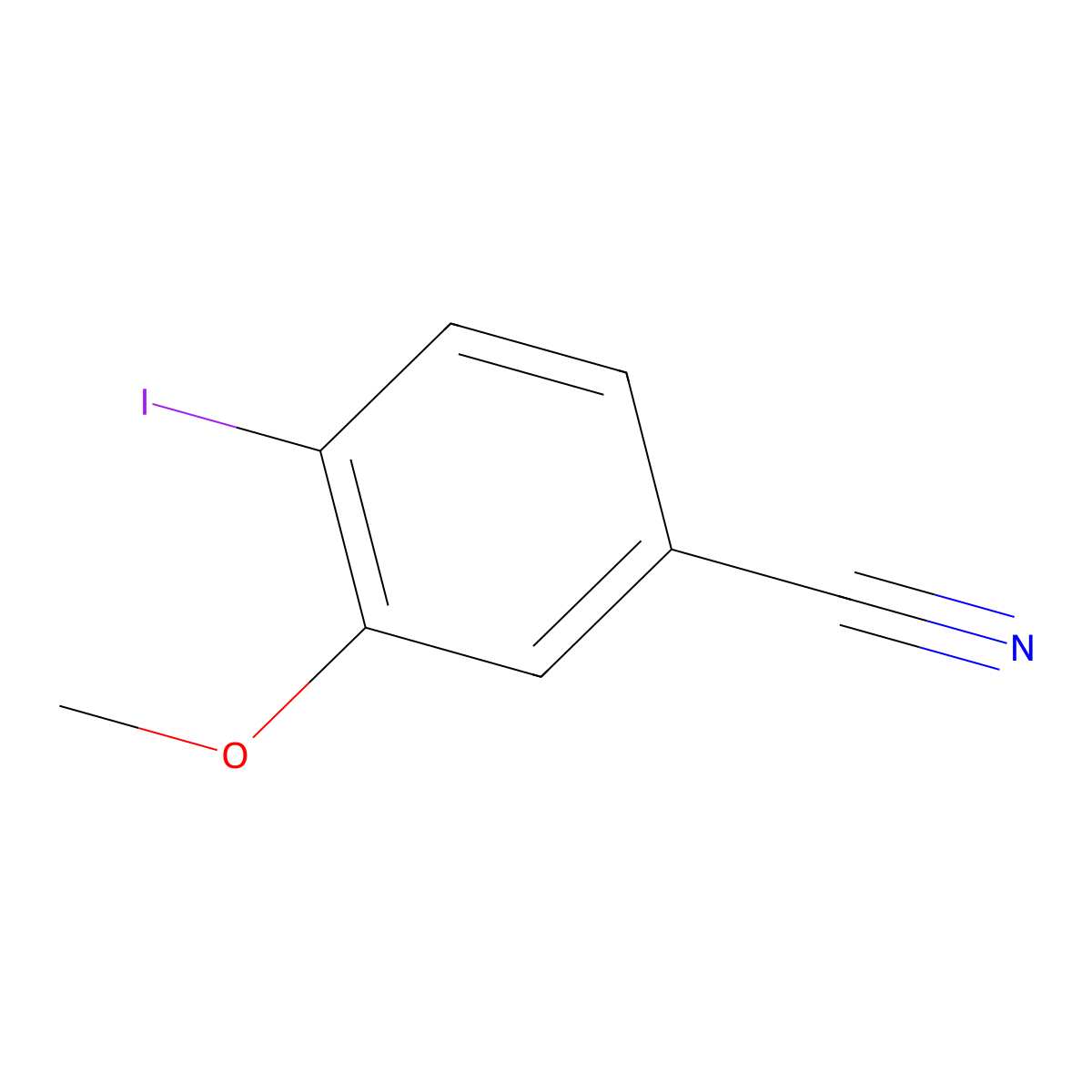 4-Iodo-3-methoxybenzonitrile molecular structure, CAS 652997-56-3
