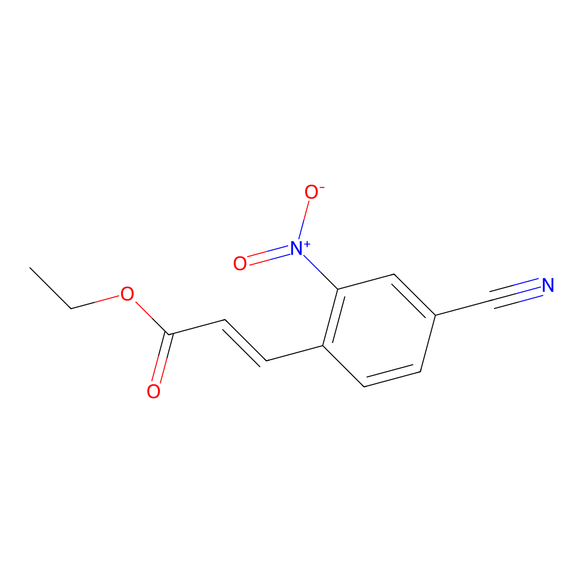 (E)-Ethyl 3-(4-cyano-2-nitrophenyl)acrylate molecular structure, CAS 652997-67-6