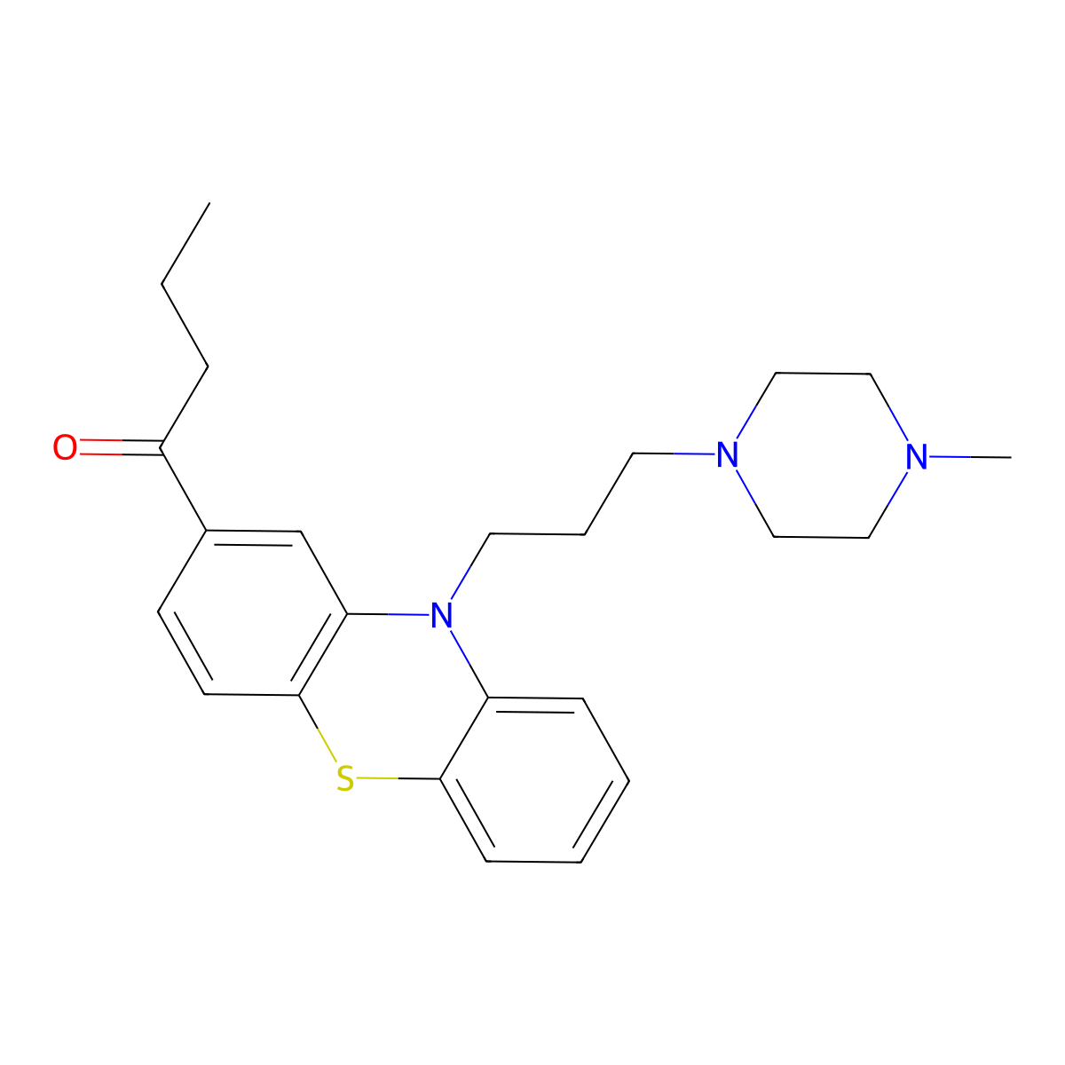 Butaperazine molecular structure, CAS 653-03-2