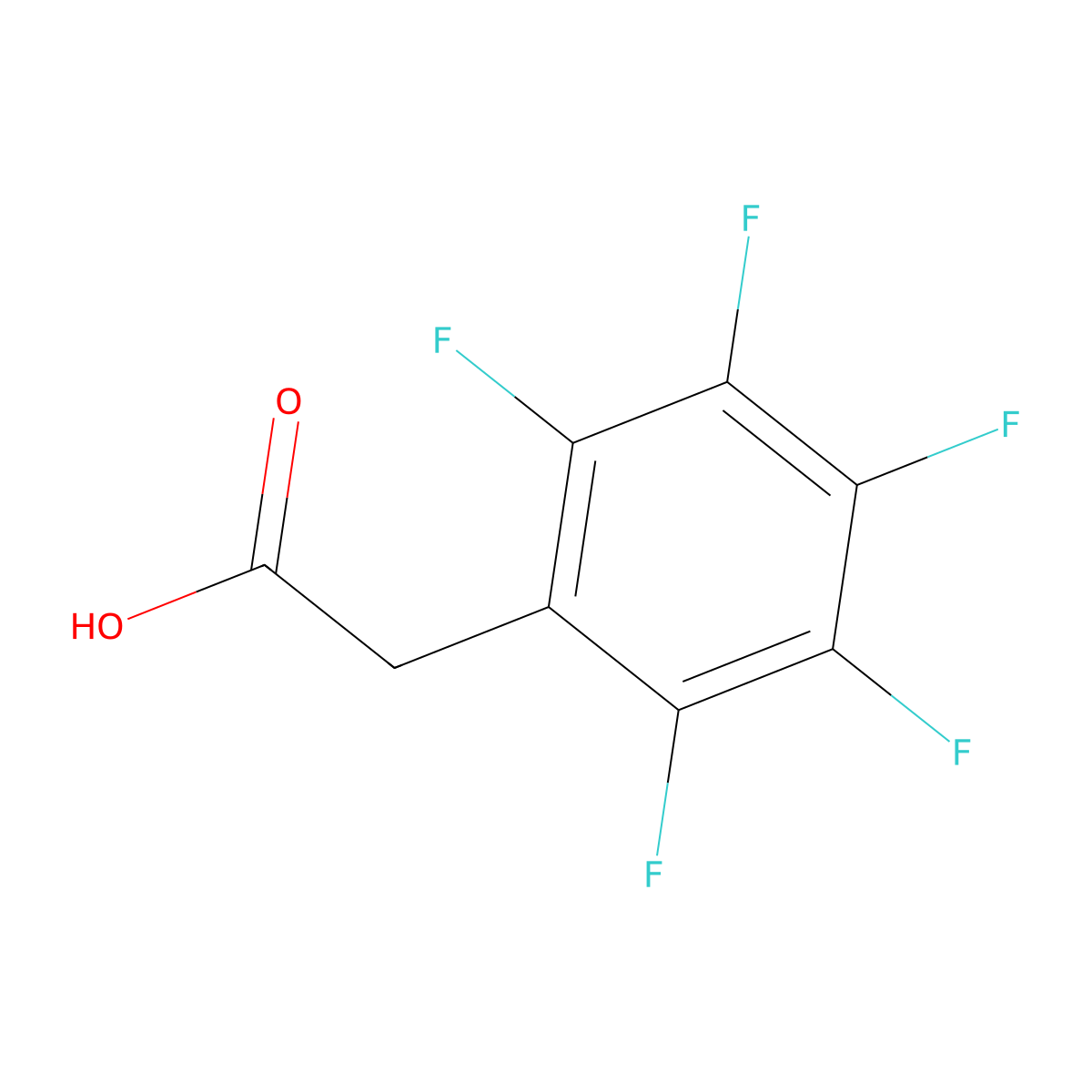 (Pentafluorophenyl)acetic acid molecular structure, CAS 653-21-4