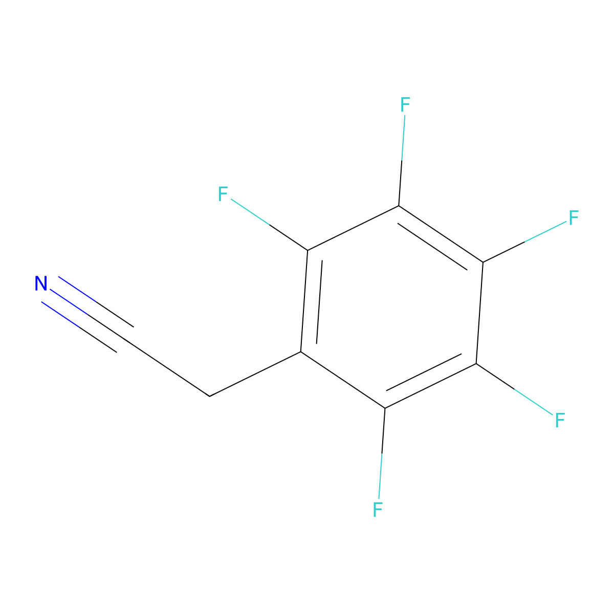 2,3,4,5,6-Pentafluorophenylacetonitrile molecular structure, CAS 653-30-5