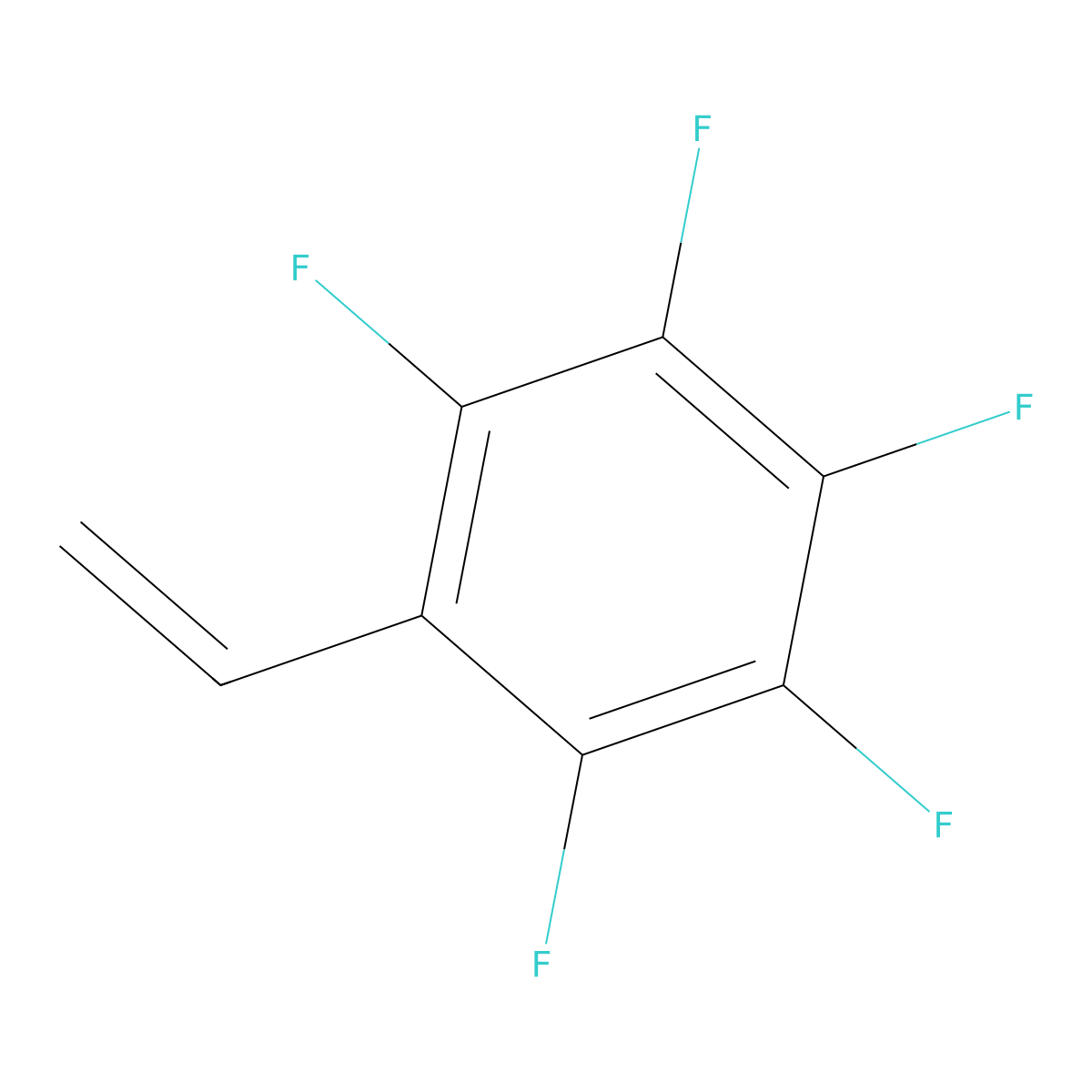 2,3,4,5,6-Pentafluorostyrene molecular structure, CAS 653-34-9
