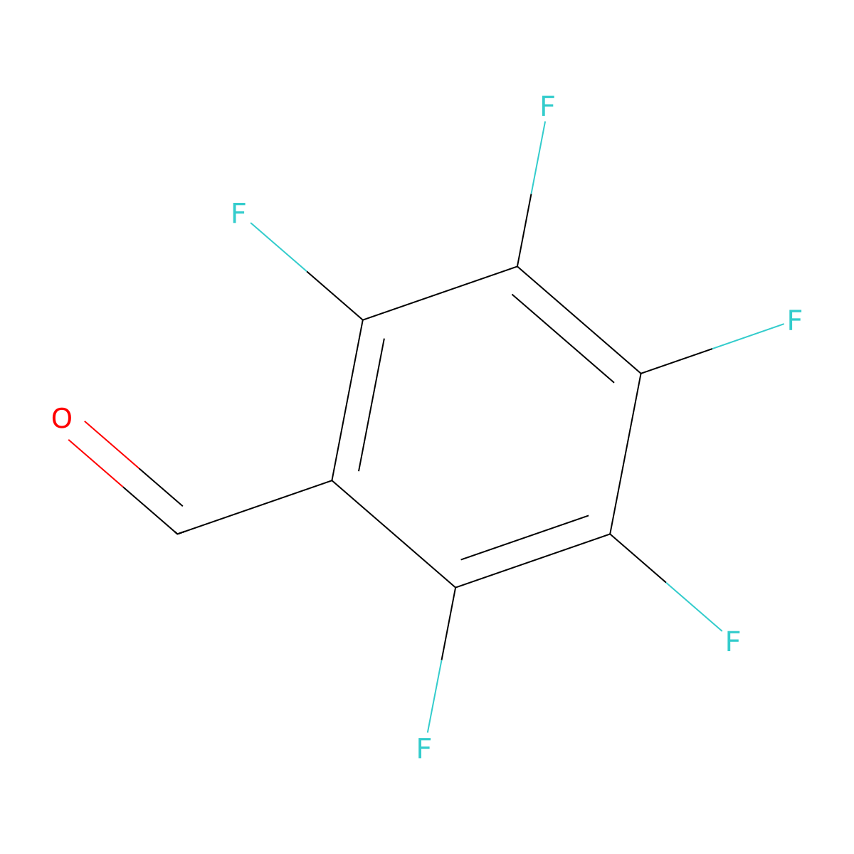 Pentafluorobenzaldehyde molecular structure, CAS 653-37-2