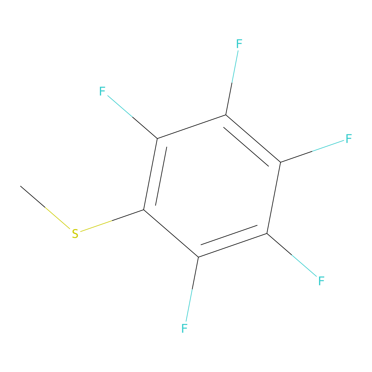 1,2,3,4,5-Pentafluoro-6-(methylsulfanyl)benzene molecular structure, CAS 653-39-4